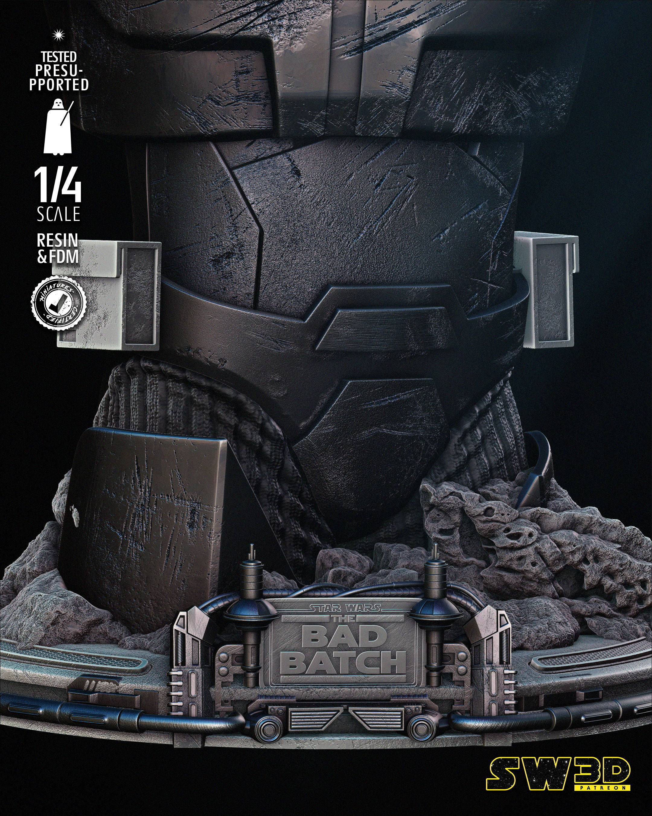 STAR WARS Wrecker Bust Tested for 3D Printing 3D print model_5