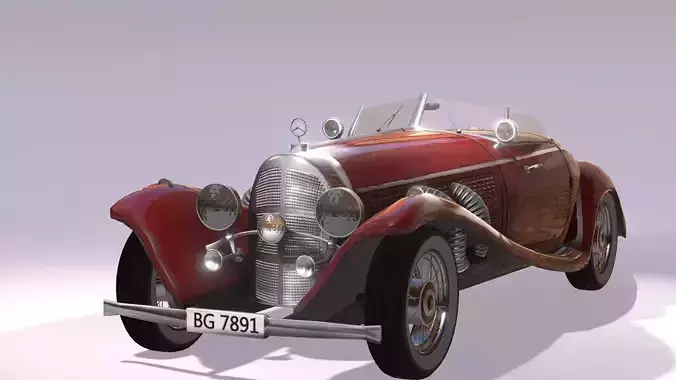 MERCEDES-BENZ 500 1930 STL FILE 3D PRINTING