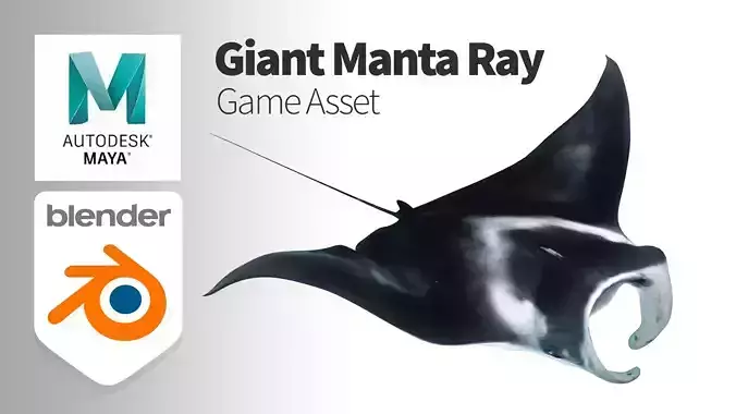 Giant Manta Ray Low-poly 3D model