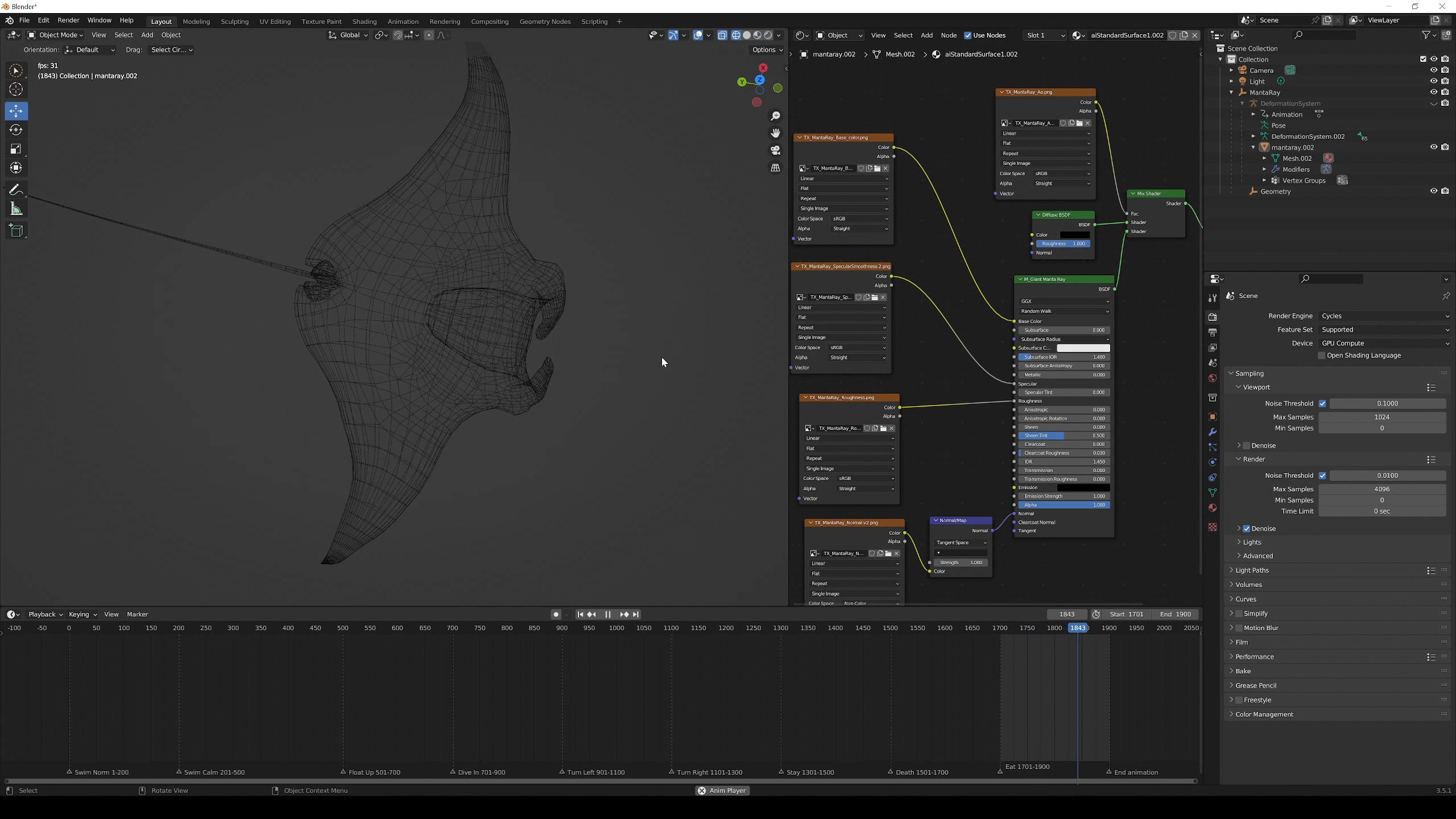 Giant Manta Ray Low-poly 3D model_18