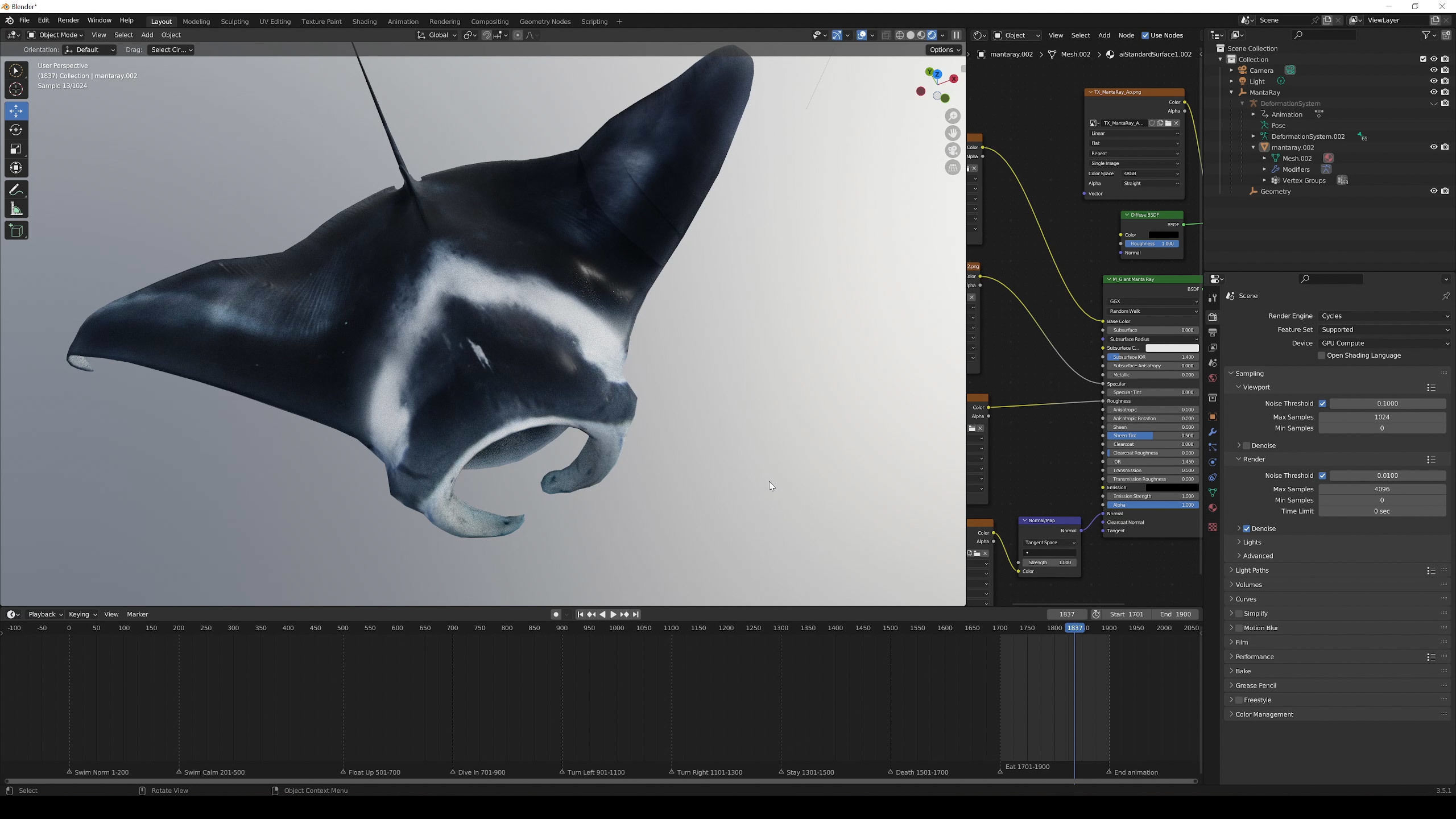 Giant Manta Ray Low-poly 3D model_23