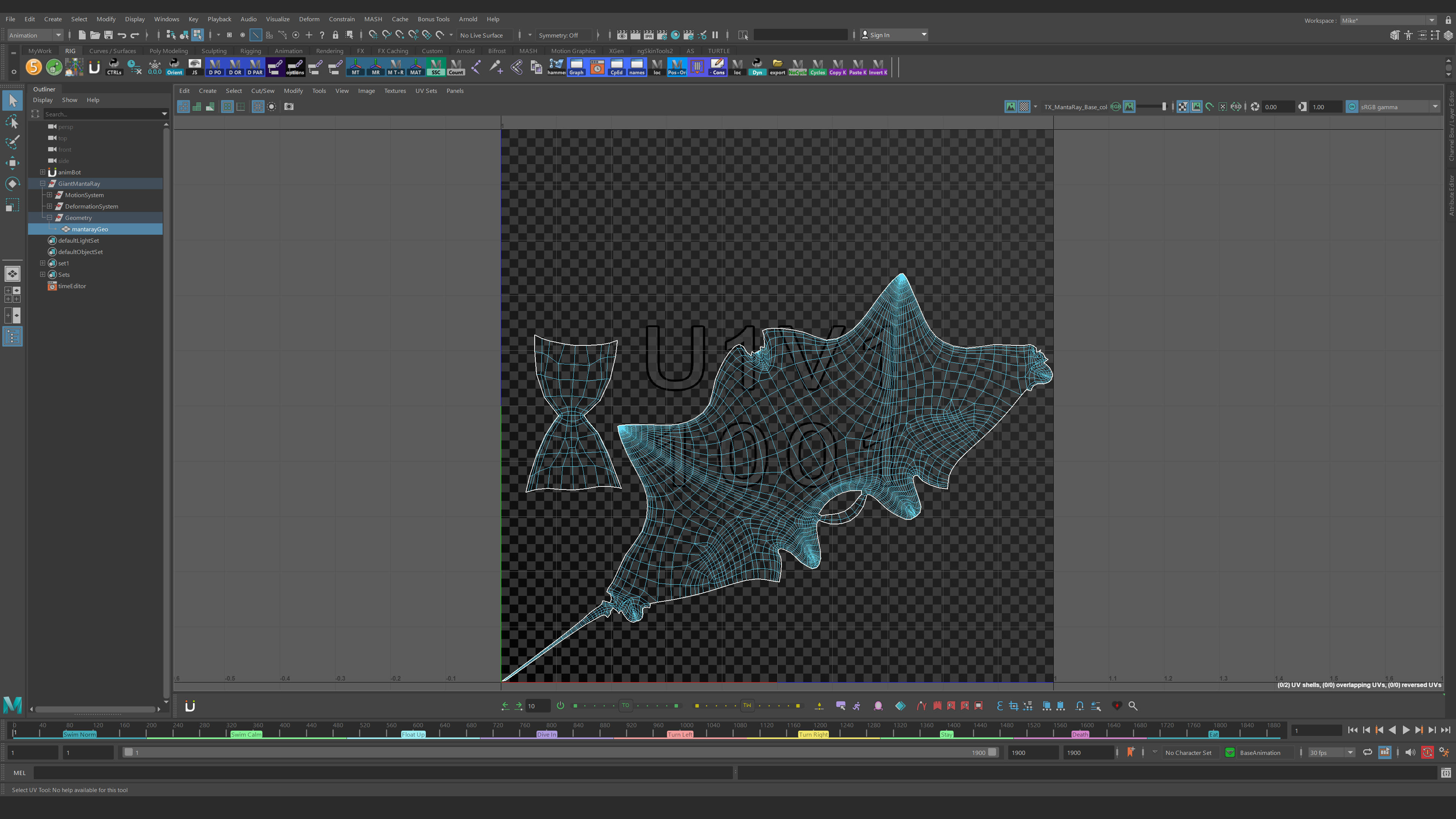 Giant Manta Ray Low-poly 3D model_9