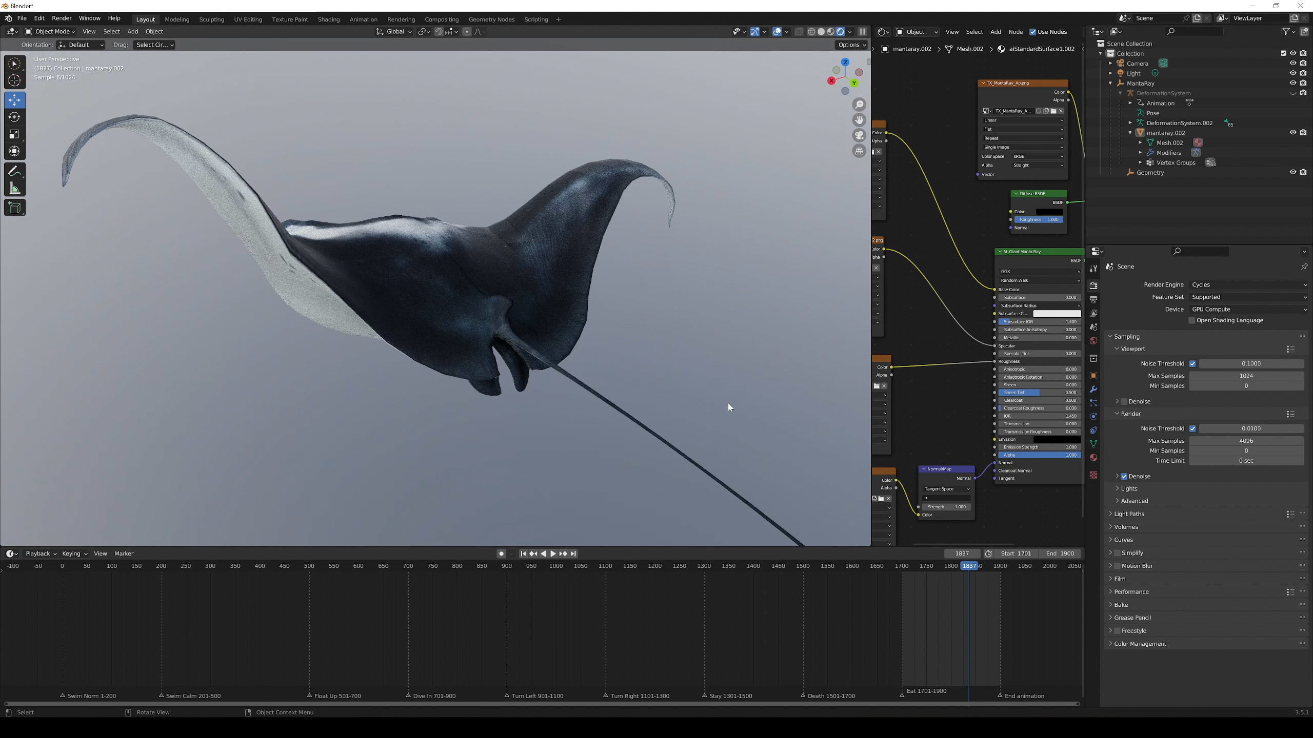 Giant Manta Ray Low-poly 3D model_24