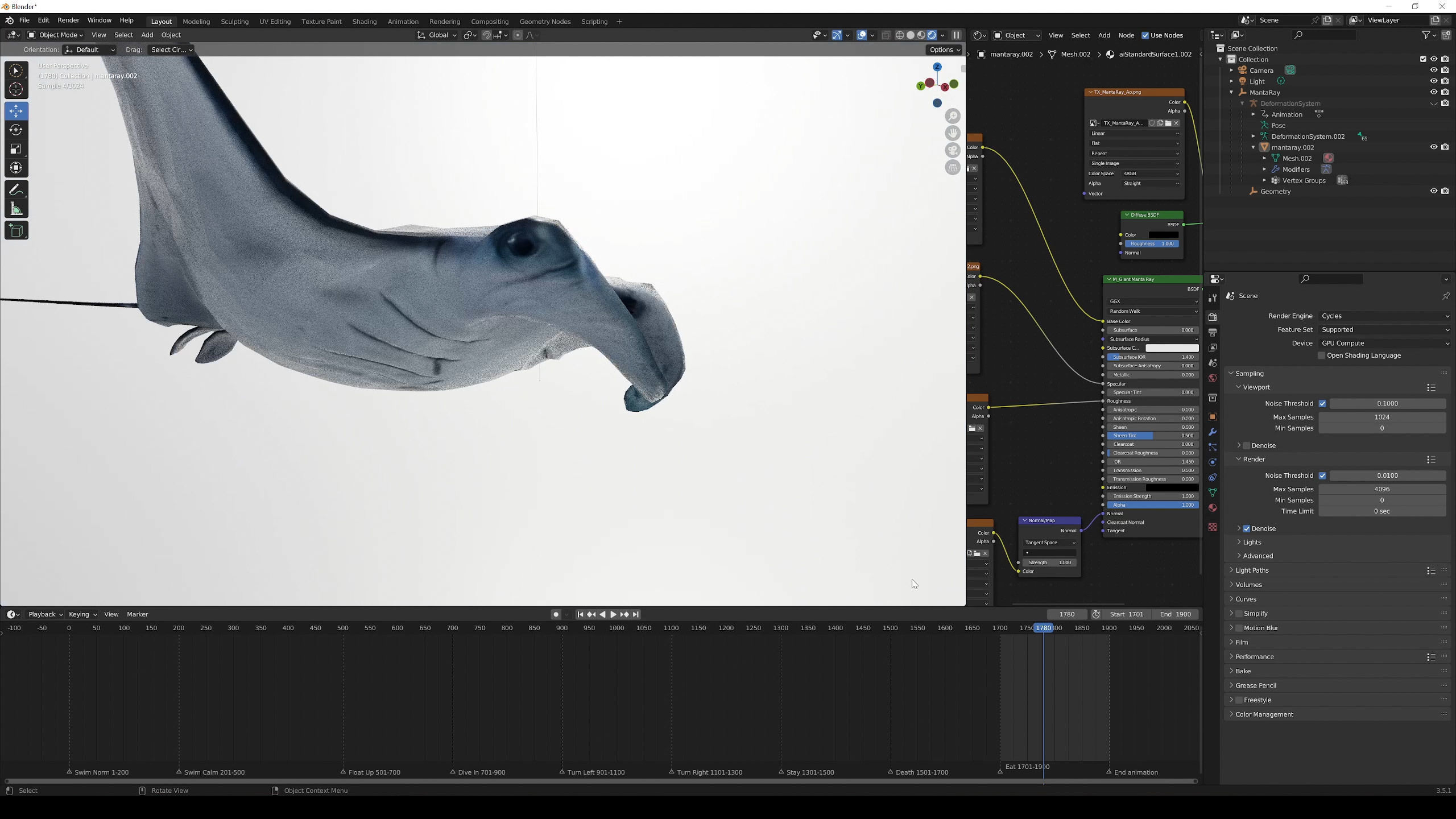 Giant Manta Ray Low-poly 3D model_22