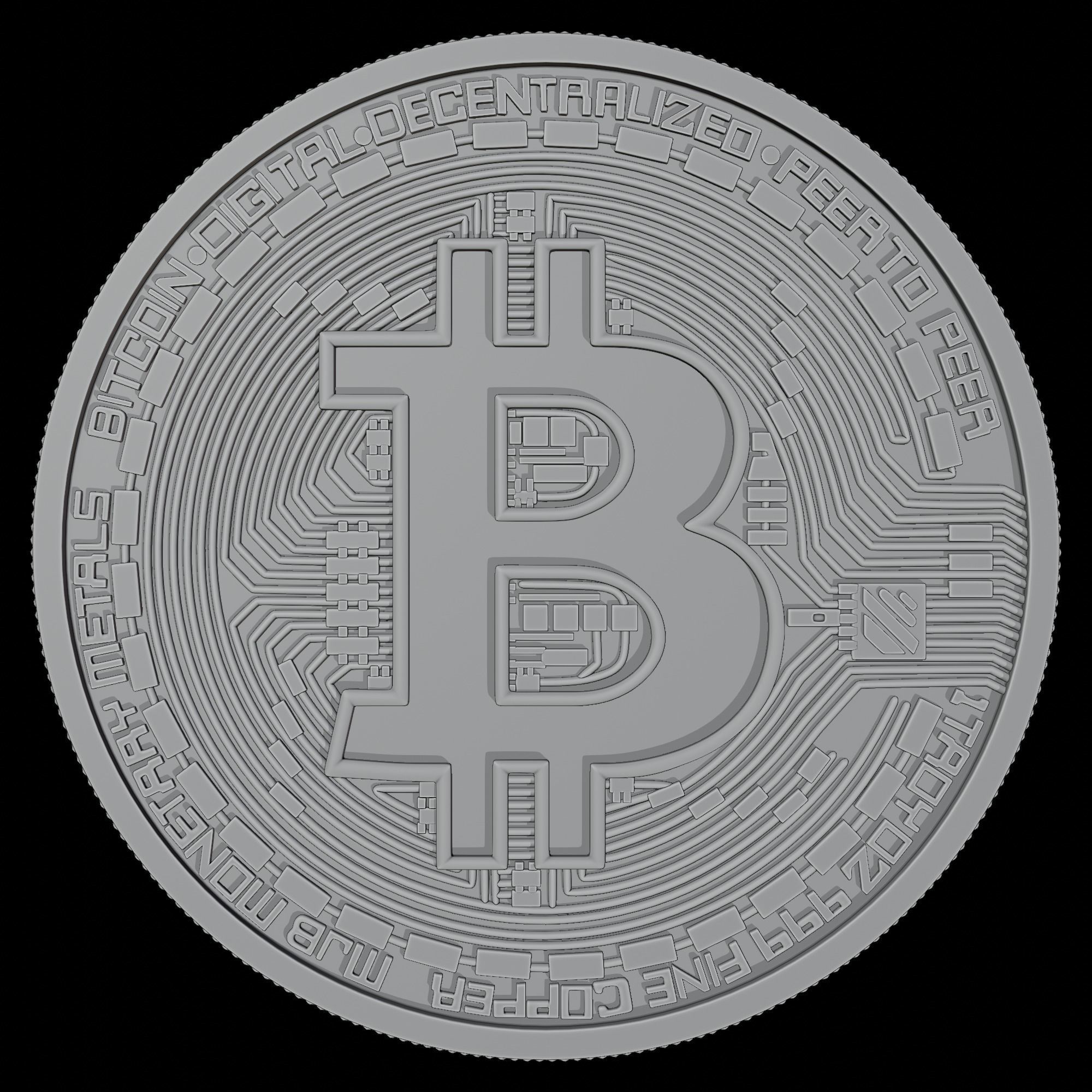 BITCOIN HIGH DETAILED MODEL 3D model_9