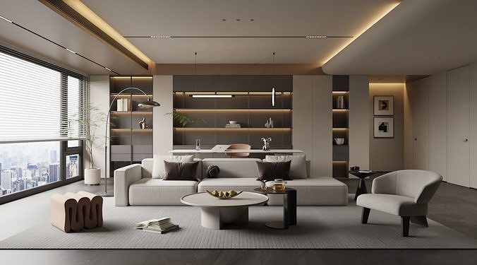 Modern living room-5 3D model