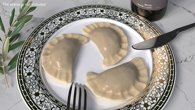 Vareniki Dumpling Cooked 3D model 2