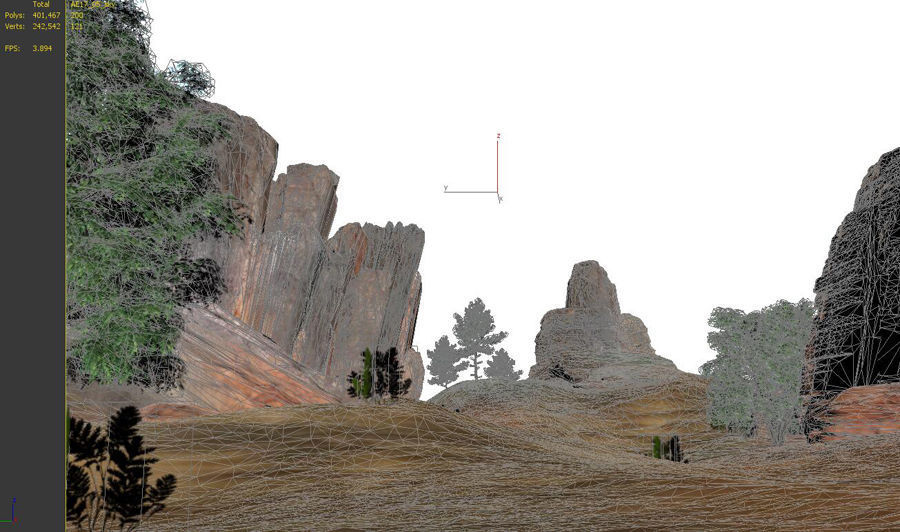 Sand Grass Dune desert landscape sahara area terrain mountain 3D model_3