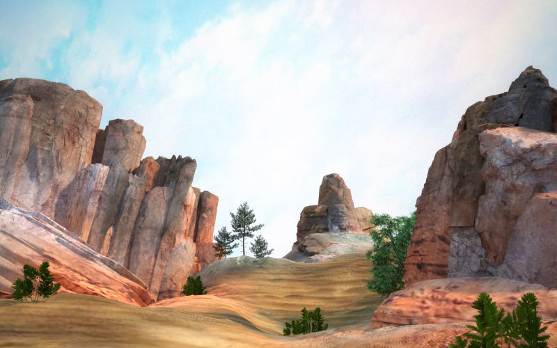 Sand Grass Dune desert landscape sahara area terrain mountain 3D model_2