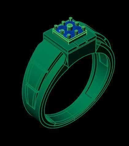 men ring 3D print model_9