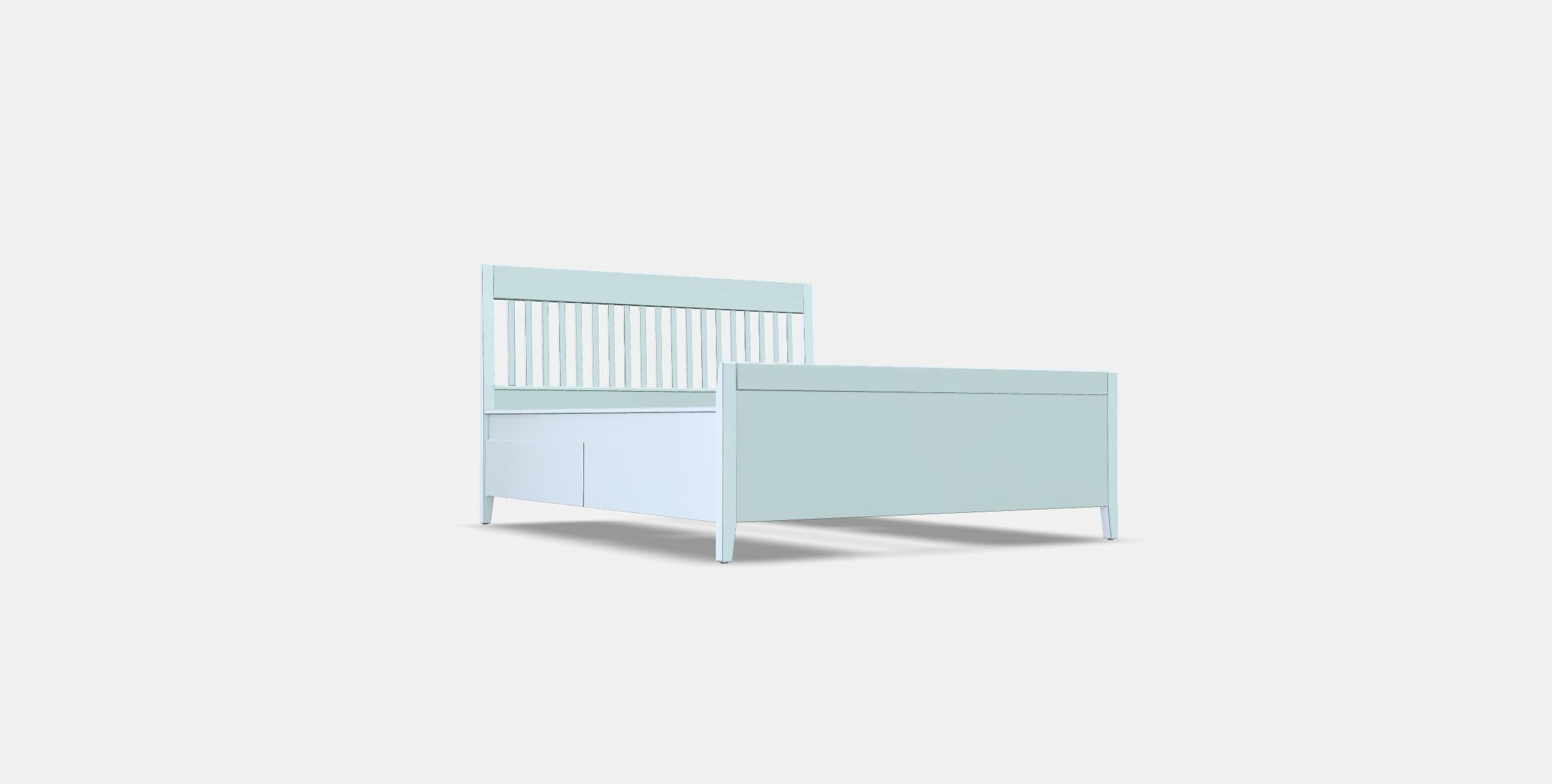 IDANAS Bed frame with drawers Low-poly 3D model_2