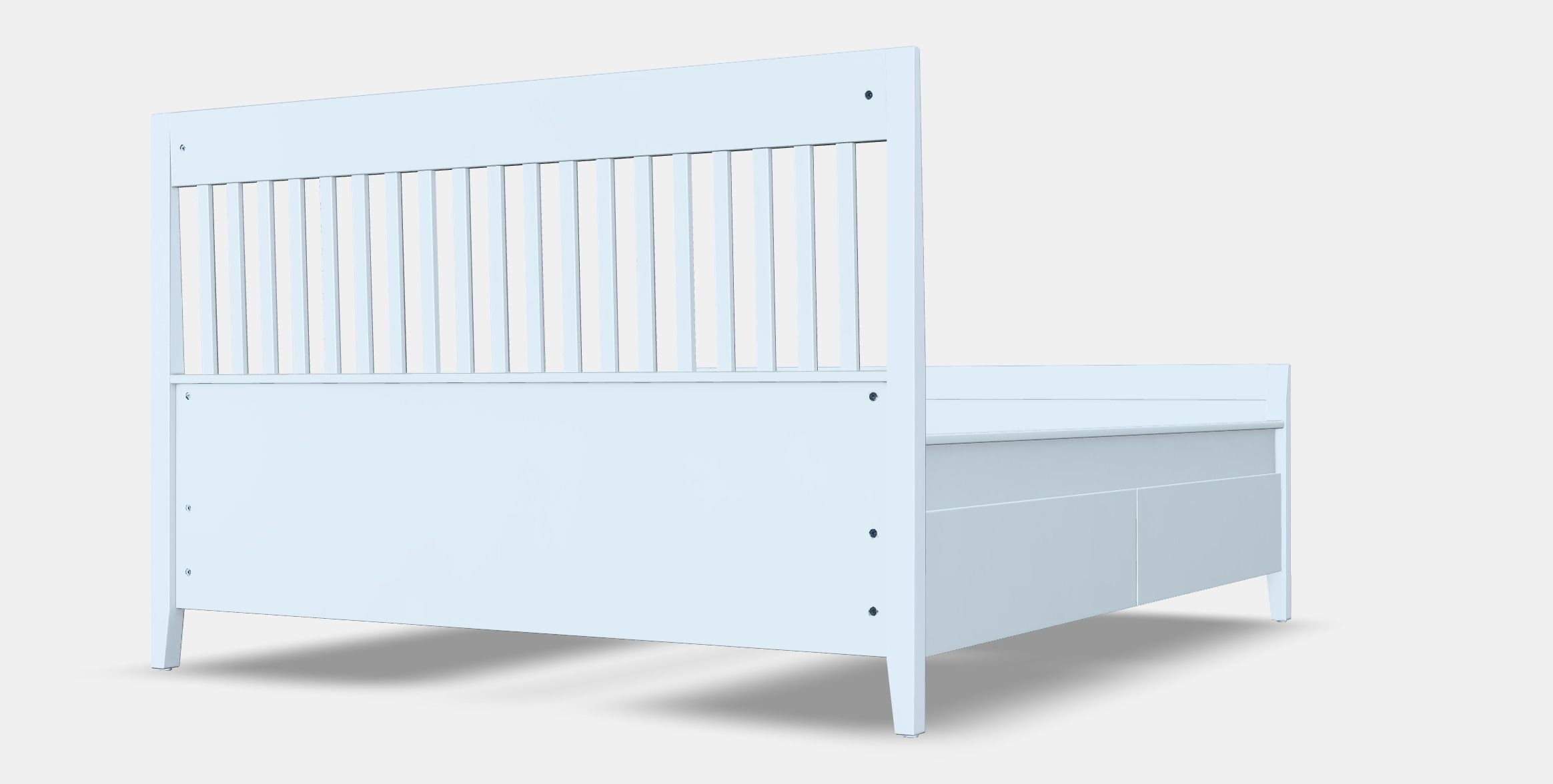 IDANAS Bed frame with drawers Low-poly 3D model_7