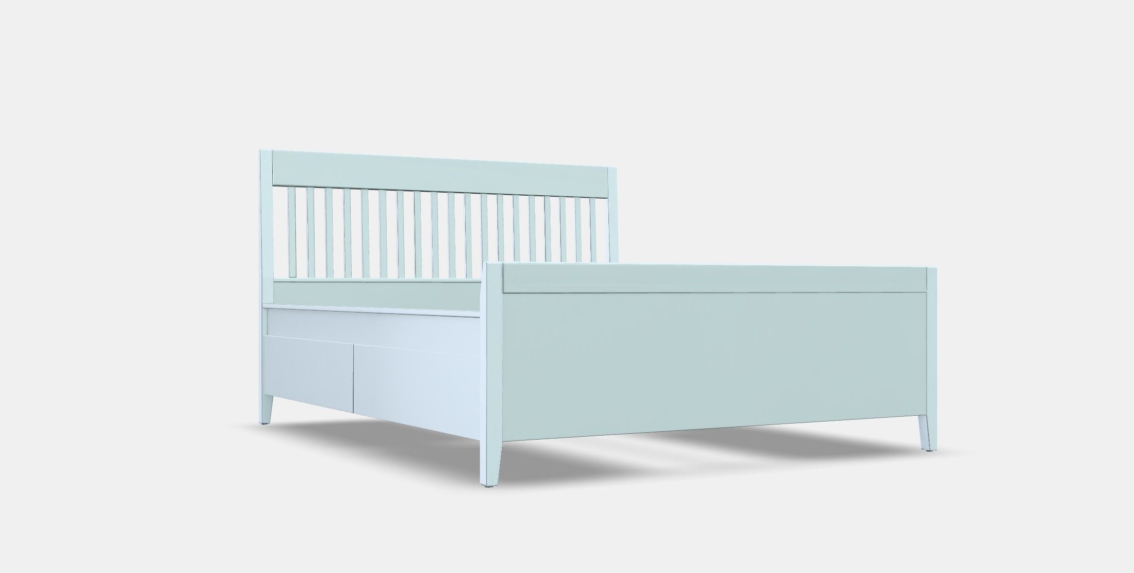 IDANAS Bed frame with drawers Low-poly 3D model_9