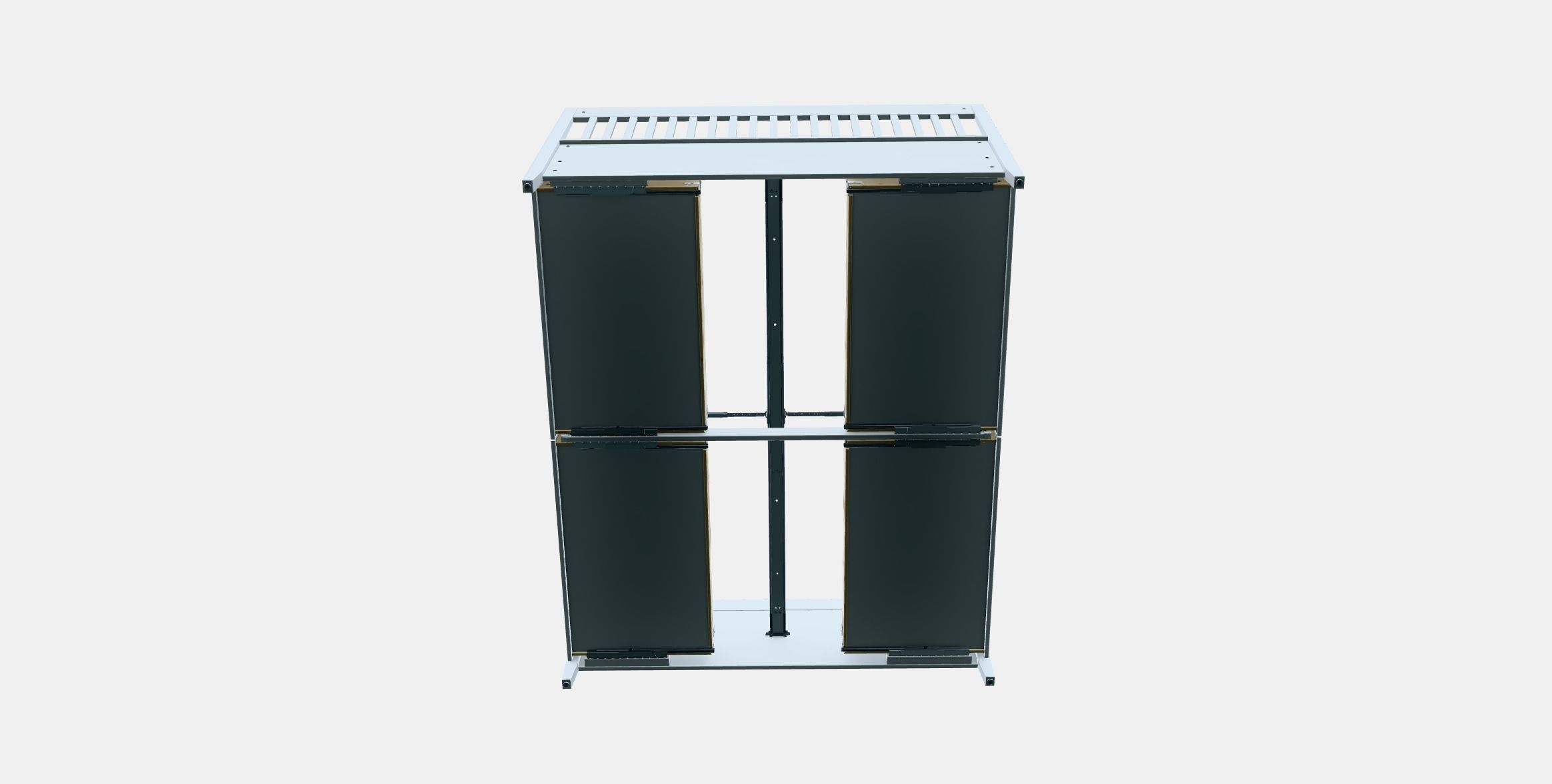 IDANAS Bed frame with drawers Low-poly 3D model_6