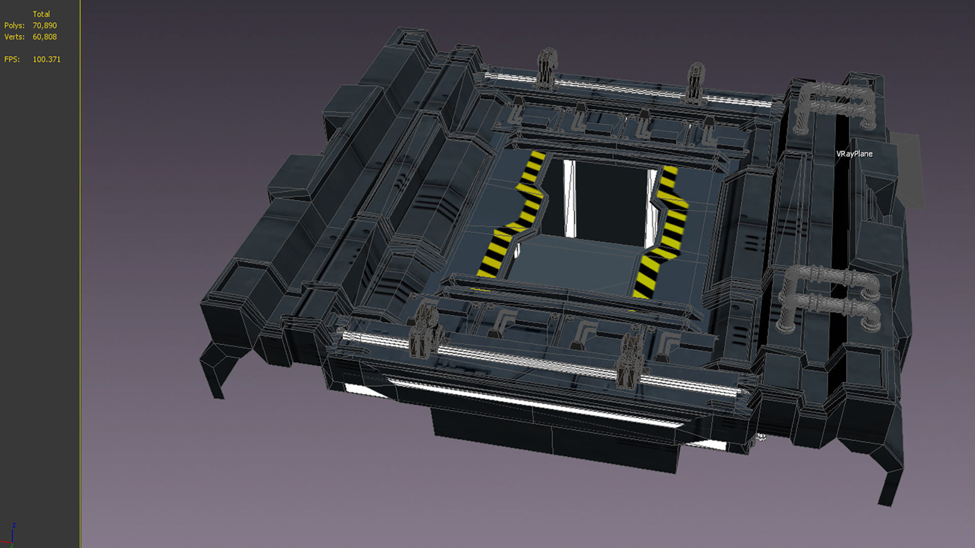 Science-fiction Gates  space corridors  mechanical 3D model_5