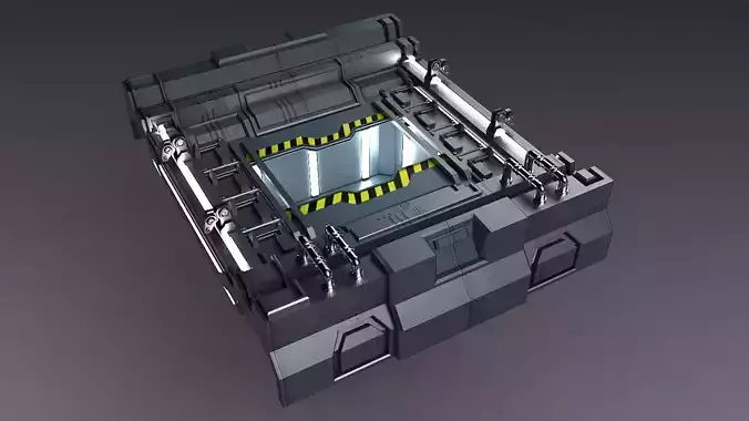 Science-fiction Gates  space corridors  mechanical