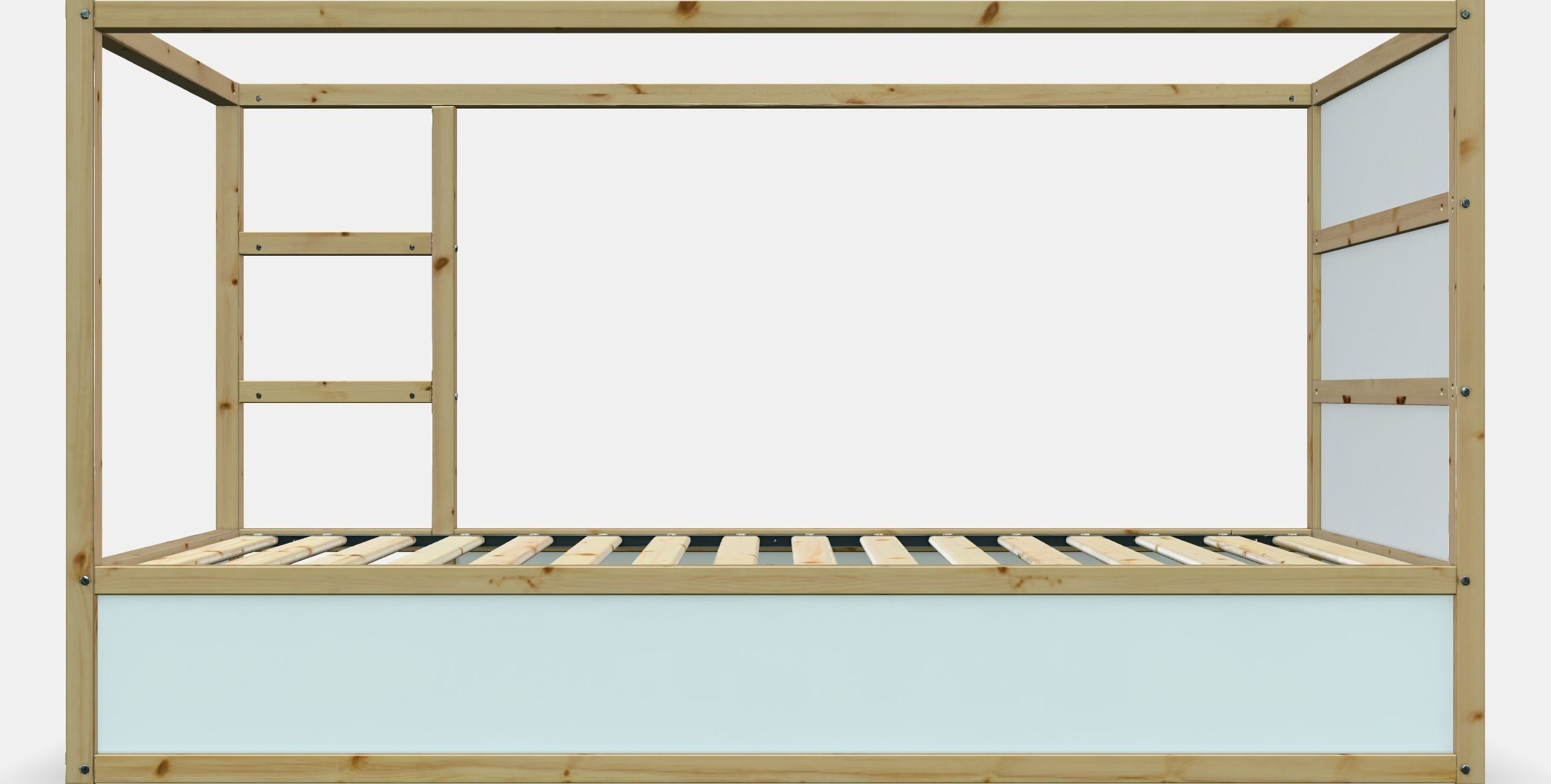 KURA Double-sided bed Low-poly 3D model_11