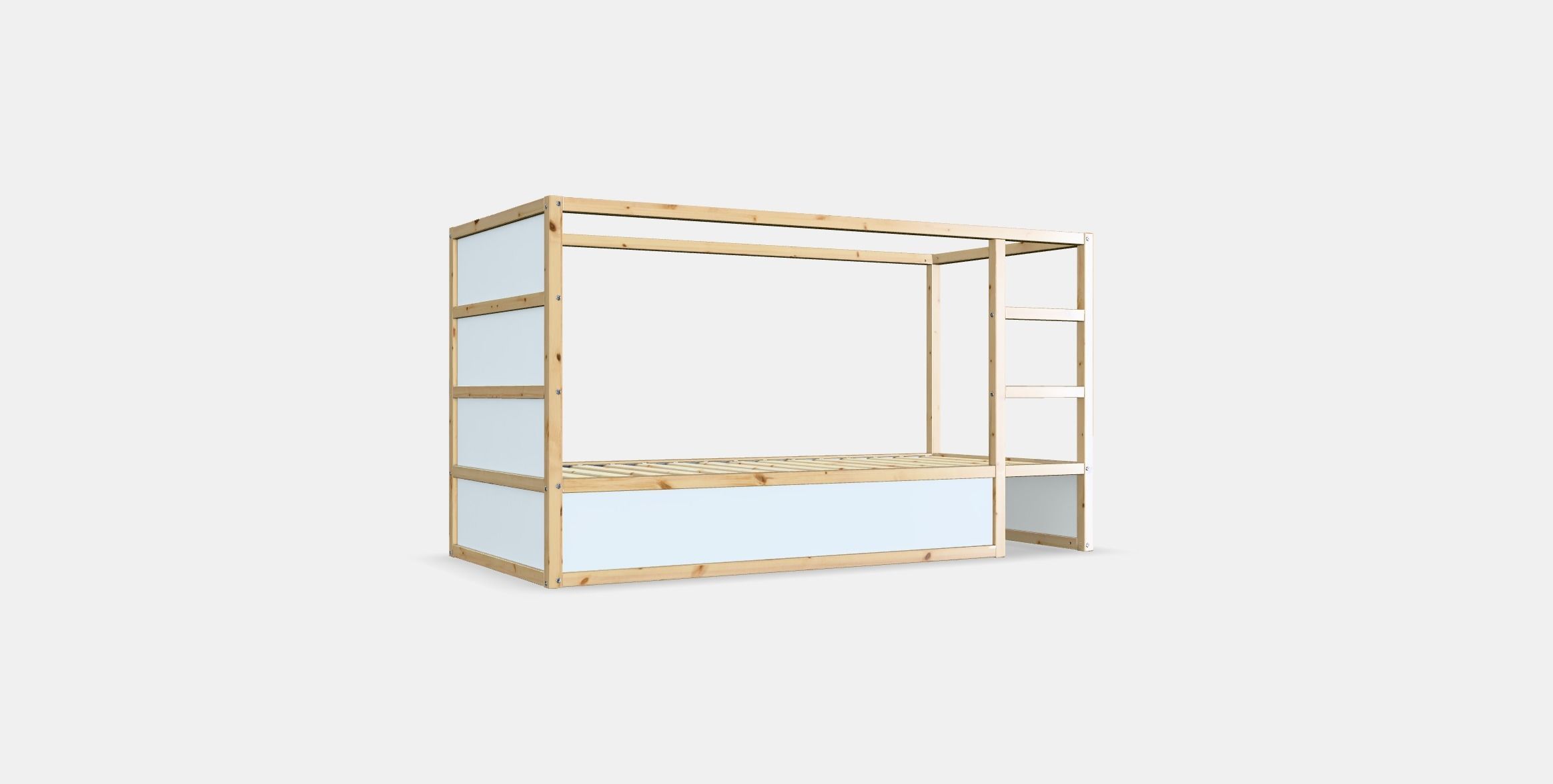 KURA Double-sided bed Low-poly 3D model_16