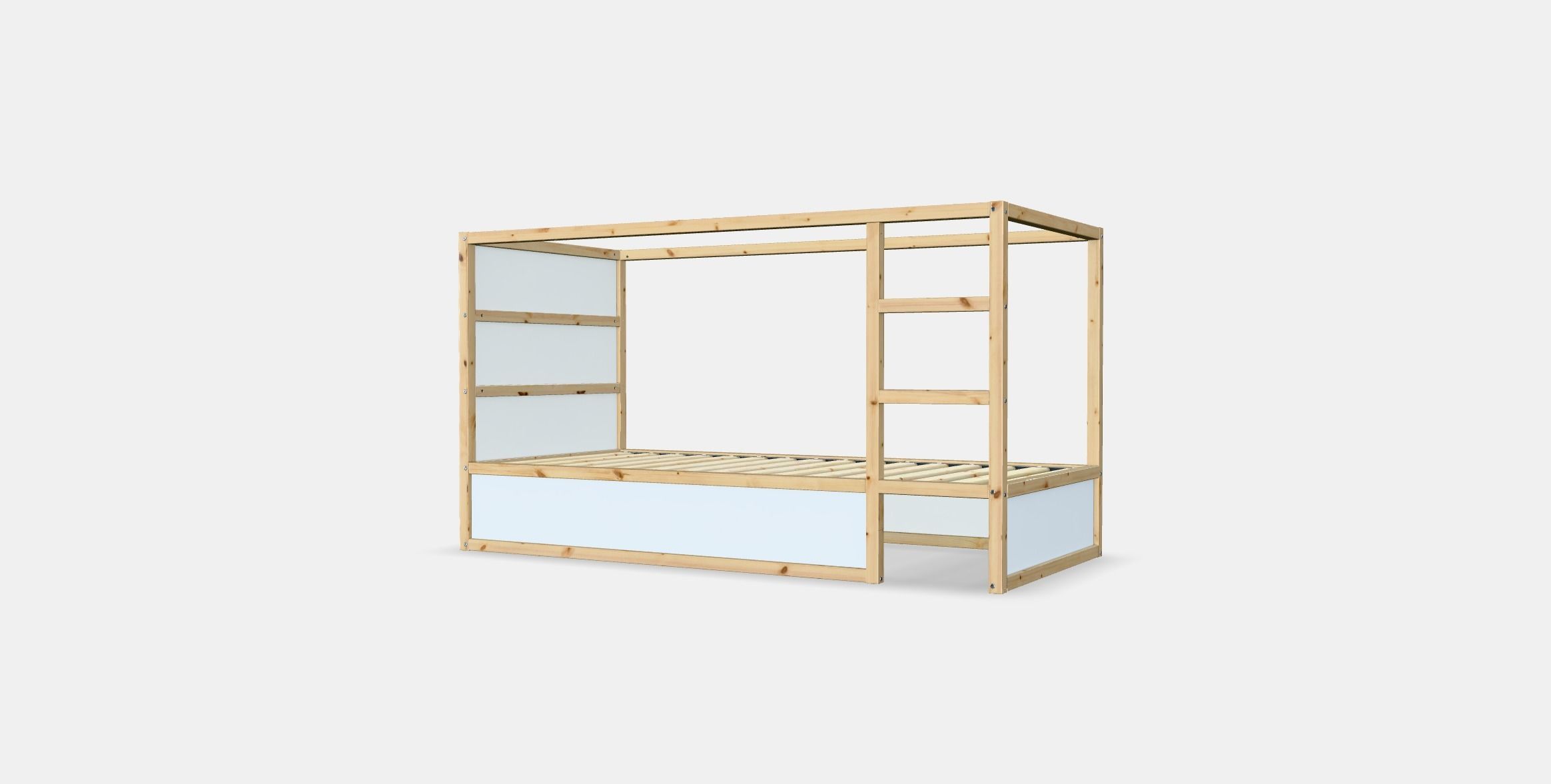 KURA Double-sided bed Low-poly 3D model_5