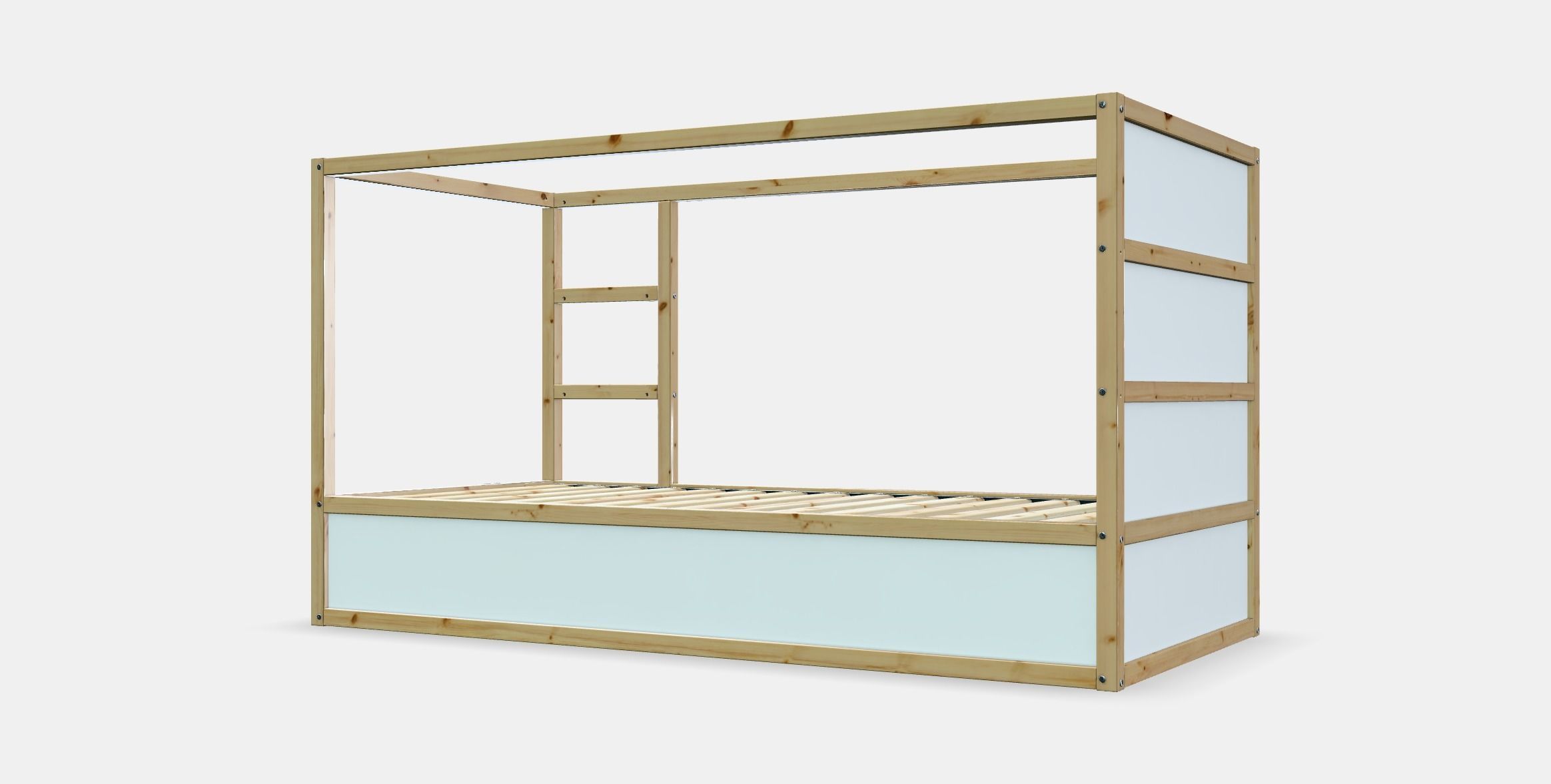 KURA Double-sided bed Low-poly 3D model_13