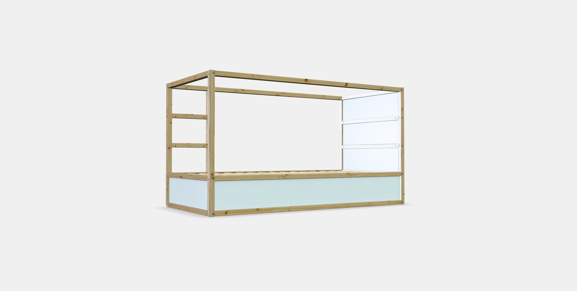 KURA Double-sided bed Low-poly 3D model_2