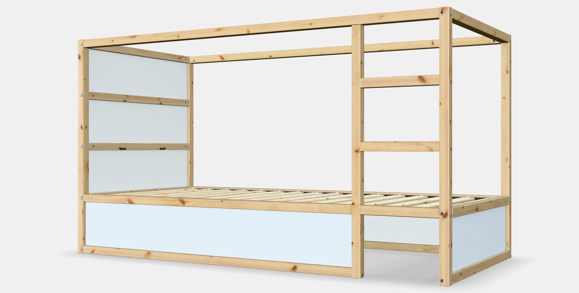 KURA Double-sided bed Low-poly 3D model_7