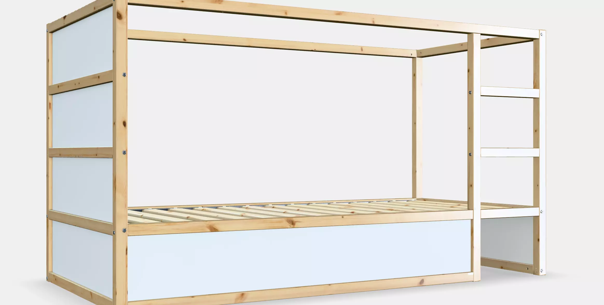 KURA Double-sided bed Low-poly 3D model_0