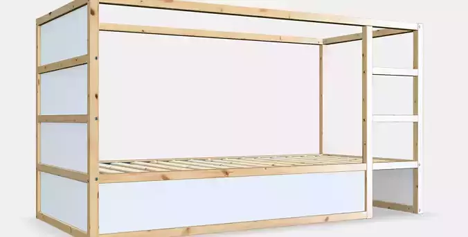 KURA Double-sided bed Low-poly 3D model