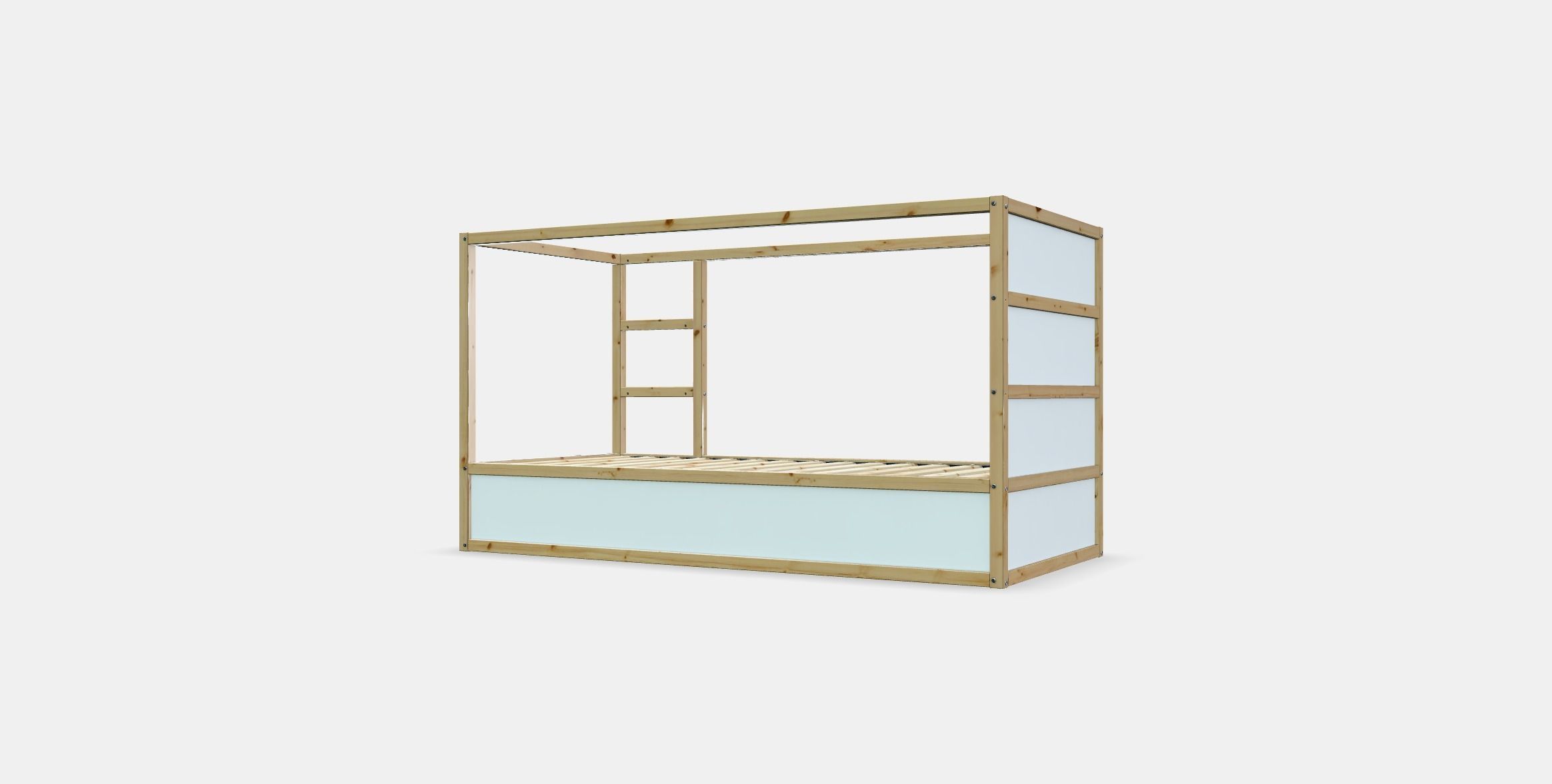 KURA Double-sided bed Low-poly 3D model_12