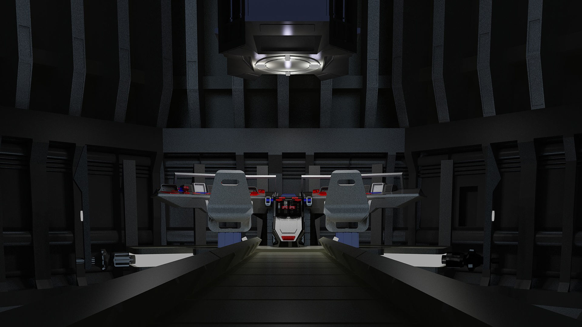 spaceship space station futuristic sci-fi fantasy 3D model_2