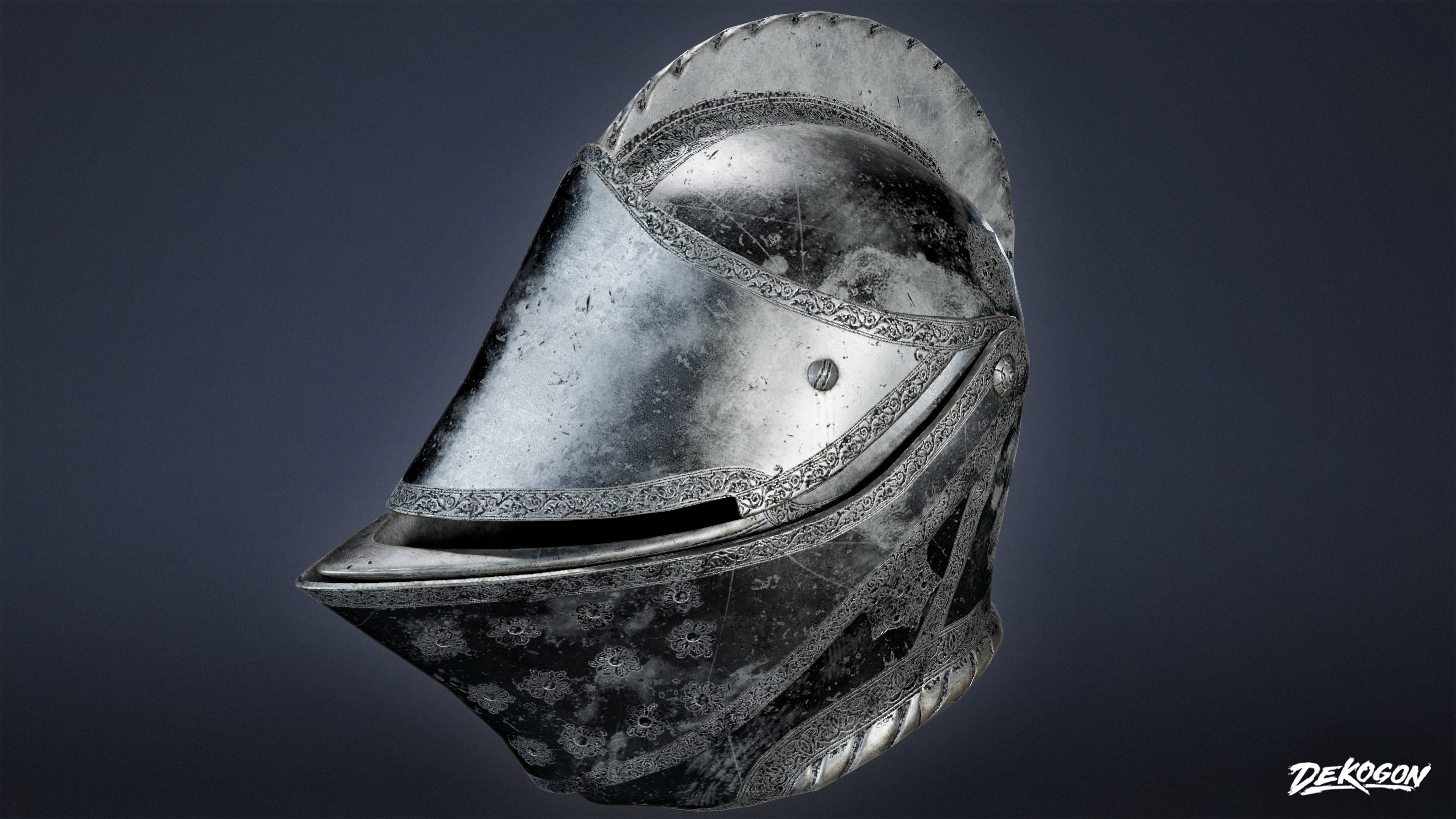 MEDIEVAL - Helmet 01 - LOW POLY Low-poly 3D model_3