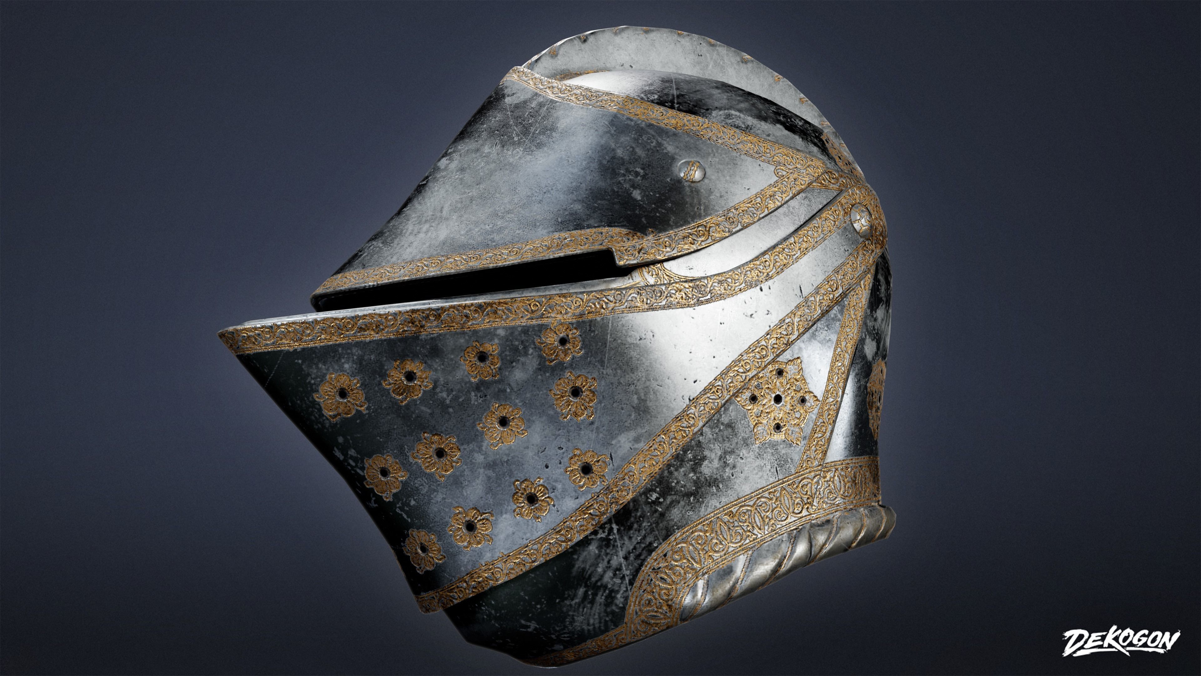 MEDIEVAL - Helmet 01 - LOW POLY Low-poly 3D model_6