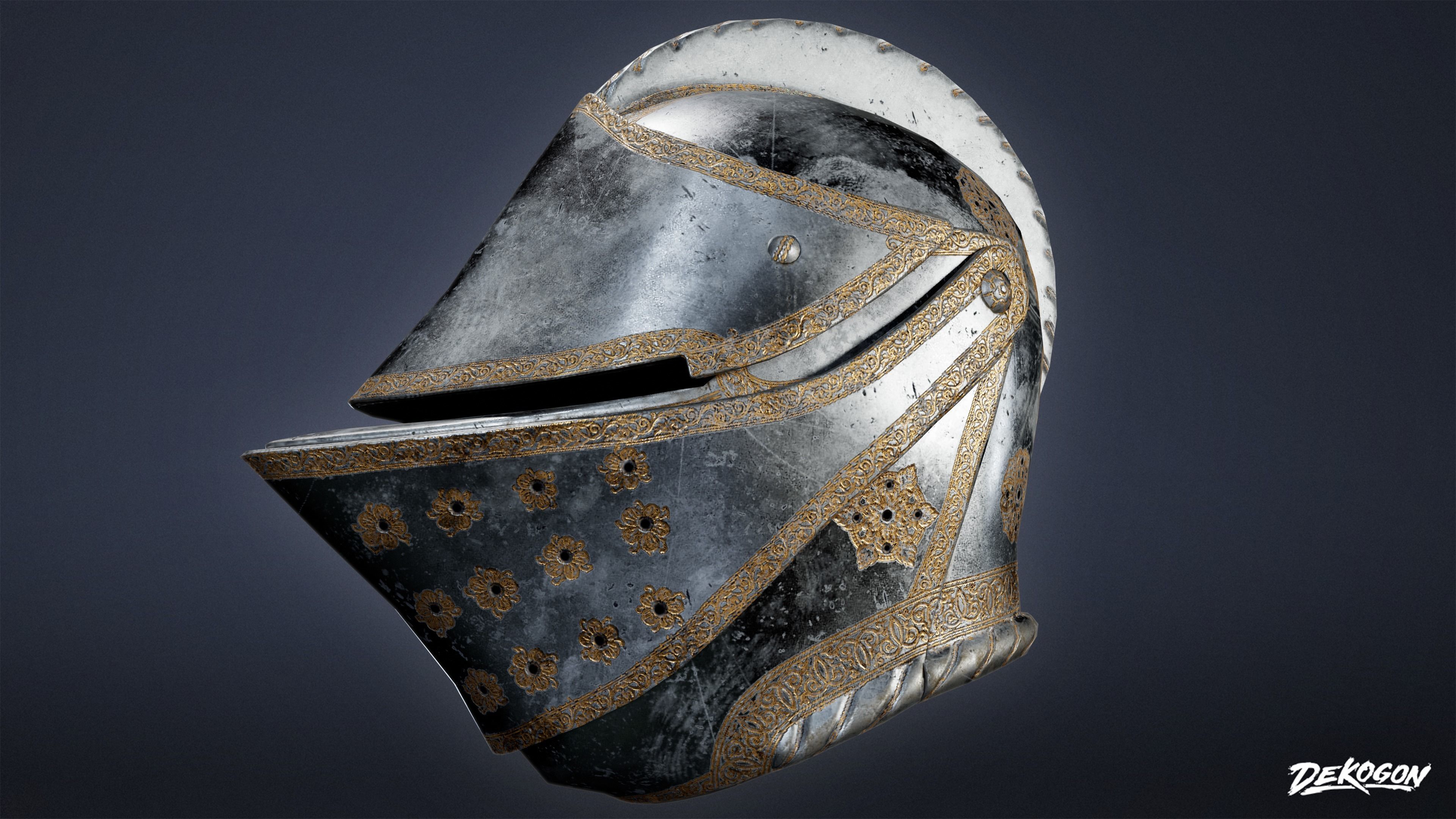 MEDIEVAL - Helmet 01 - LOW POLY Low-poly 3D model_2