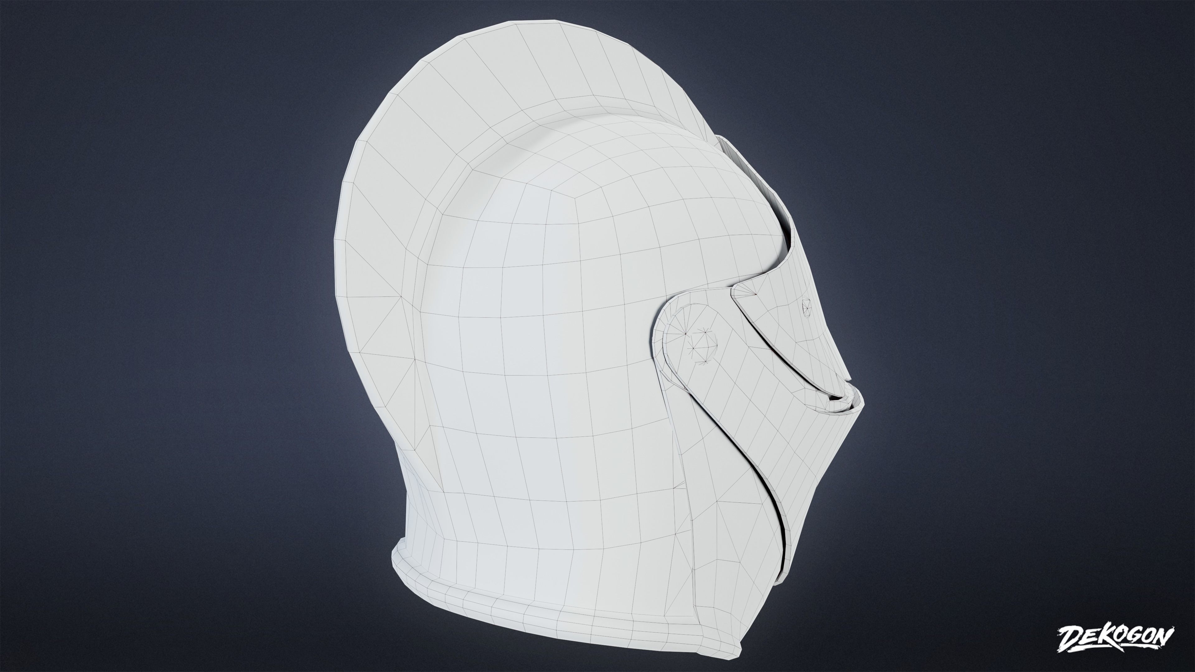 MEDIEVAL - Helmet 01 - LOW POLY Low-poly 3D model_9