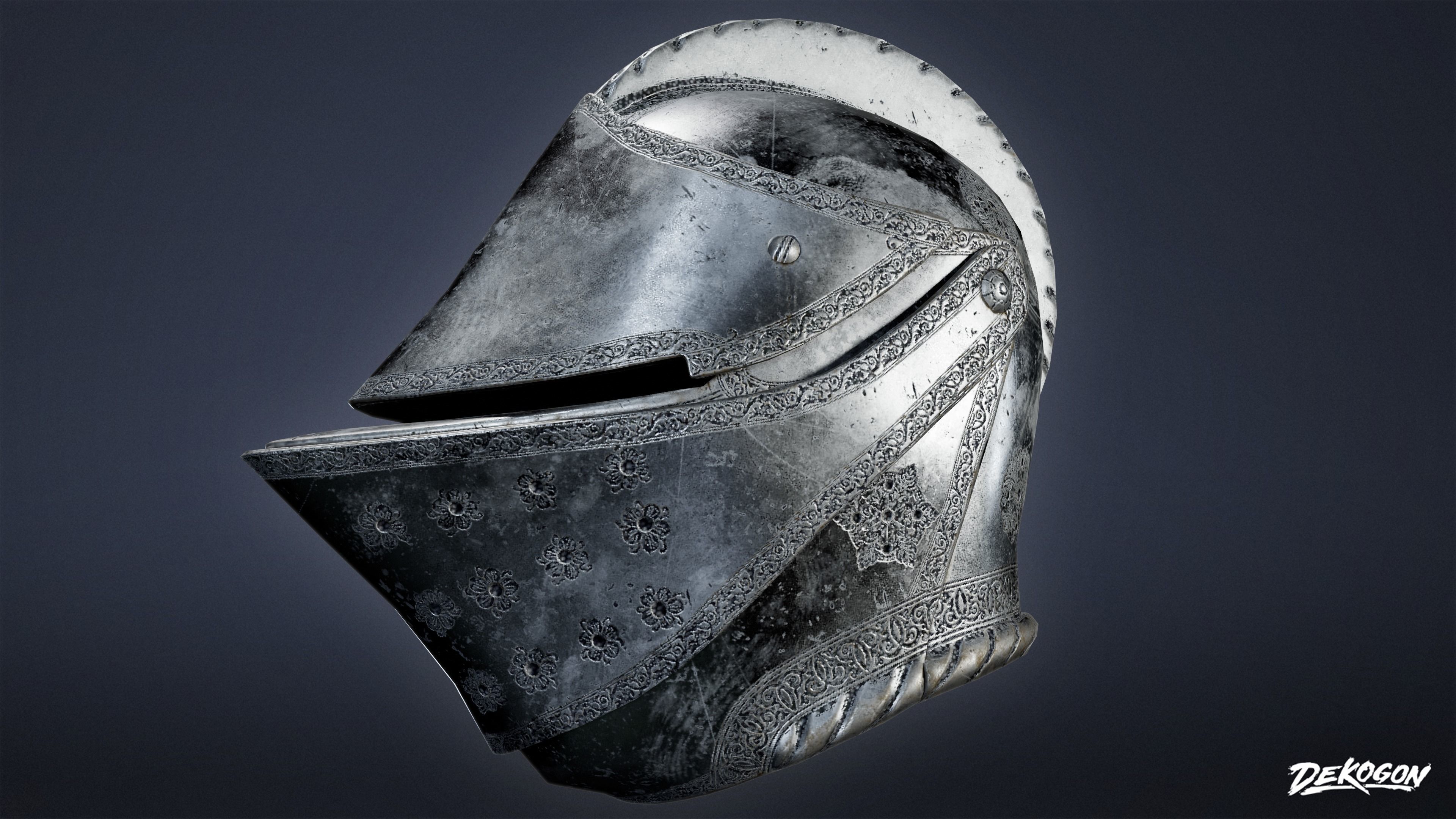 MEDIEVAL - Helmet 01 - LOW POLY Low-poly 3D model_1