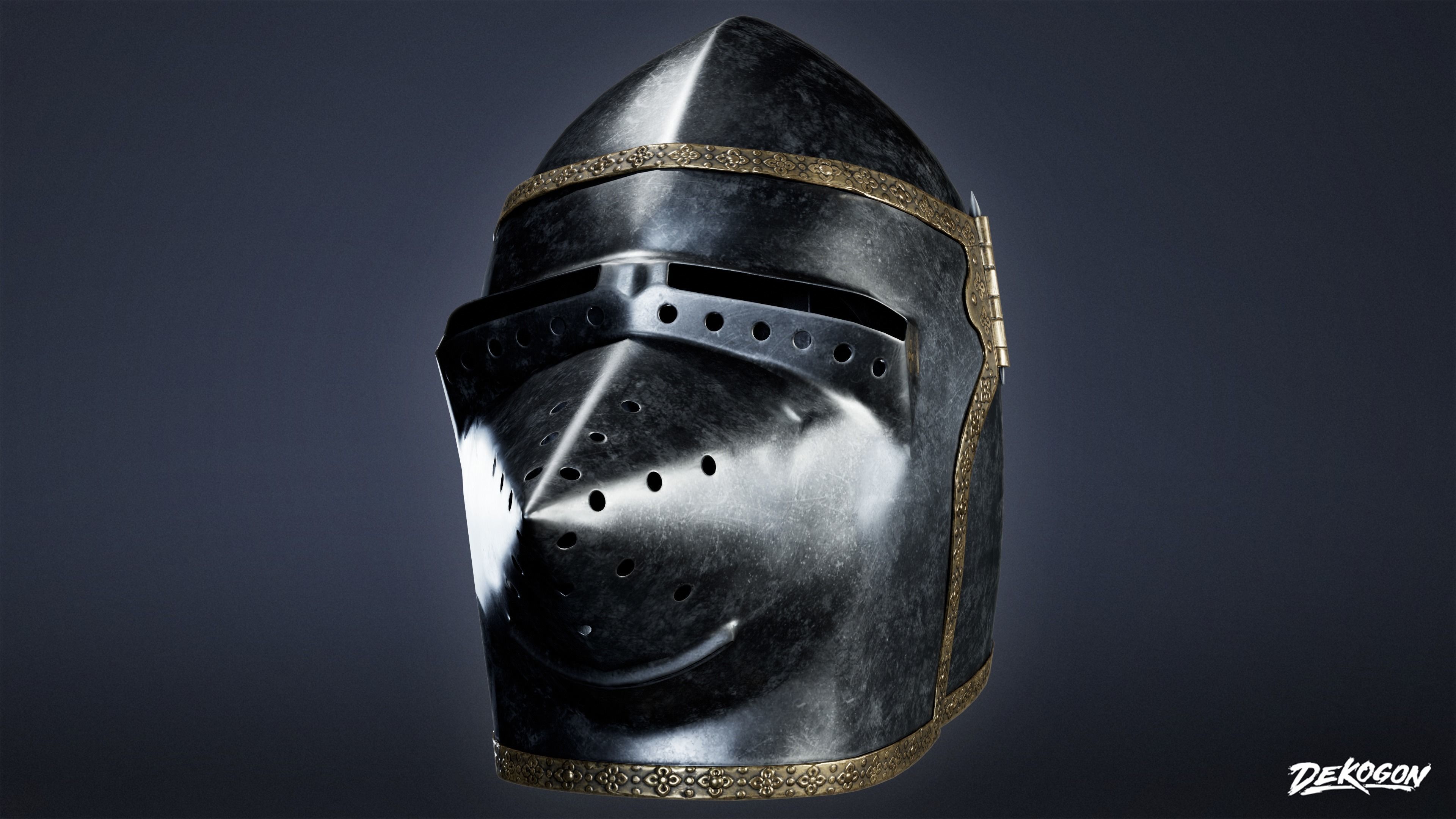 MEDIEVAL - Helmet 03 - LOW POLY Low-poly 3D model_3