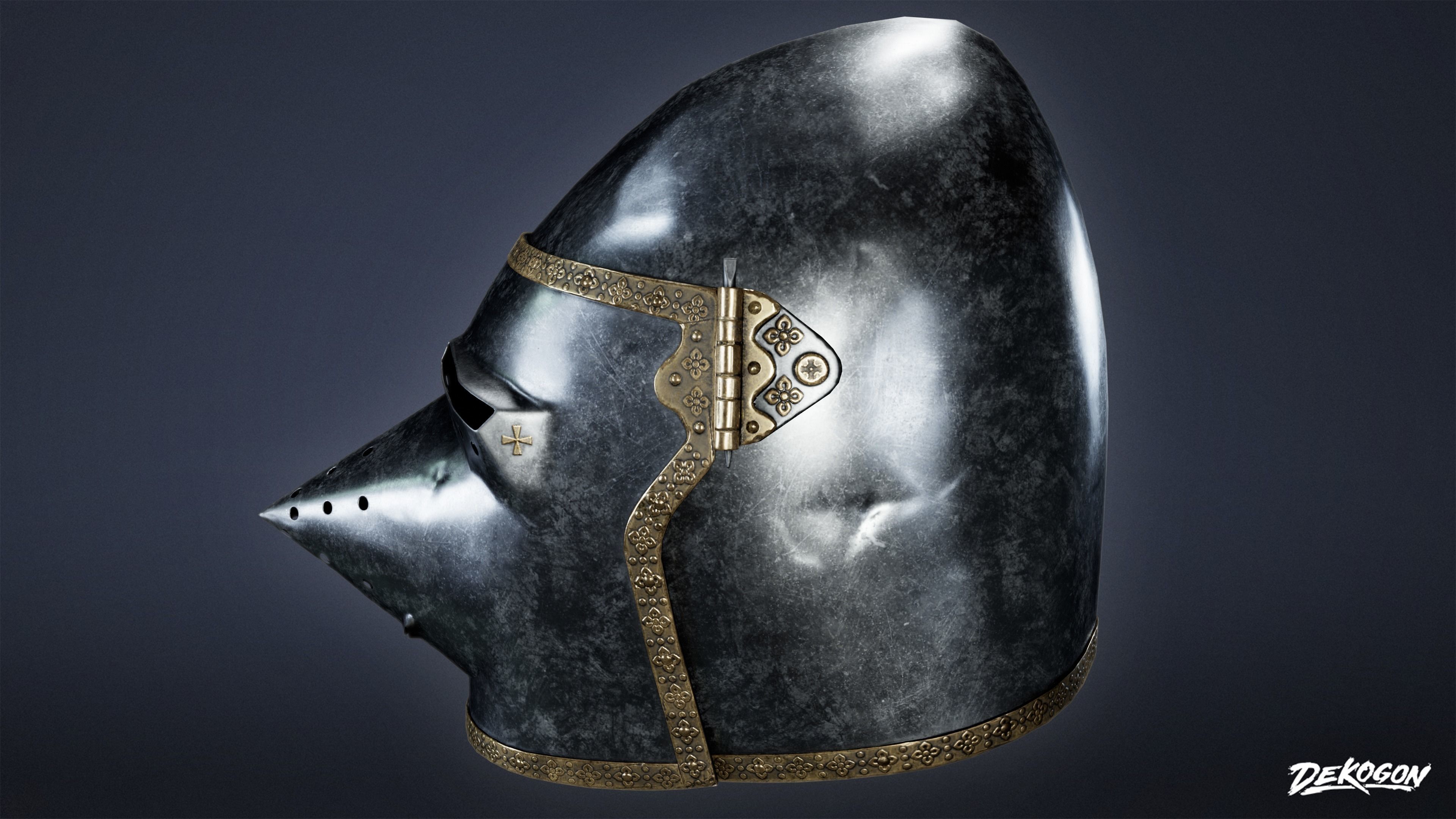 MEDIEVAL - Helmet 03 - LOW POLY Low-poly 3D model_1