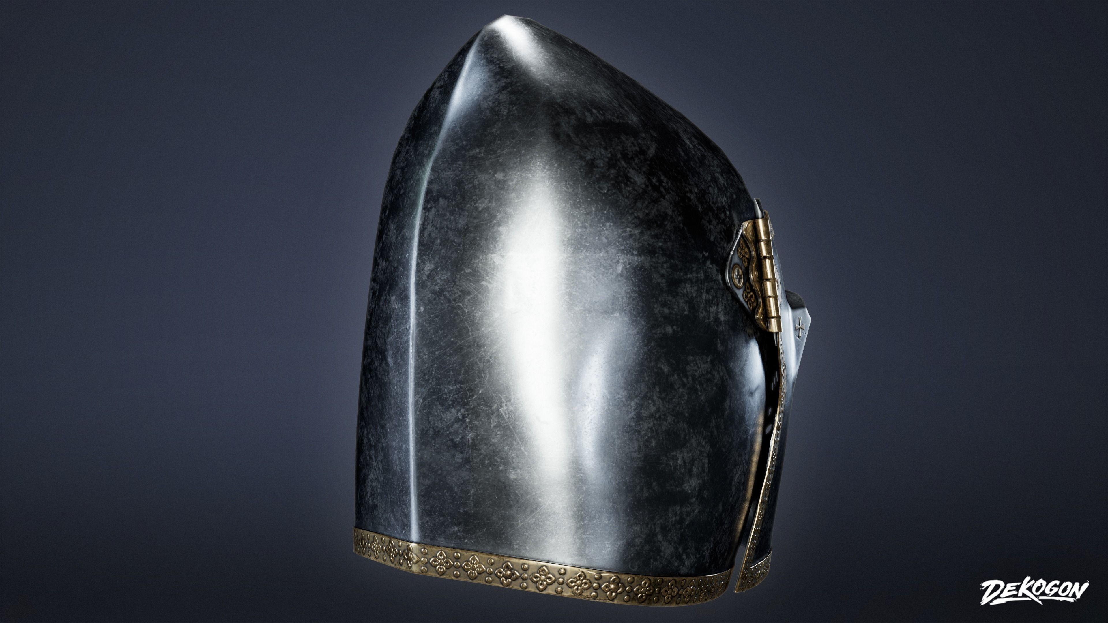 MEDIEVAL - Helmet 03 - LOW POLY Low-poly 3D model_5