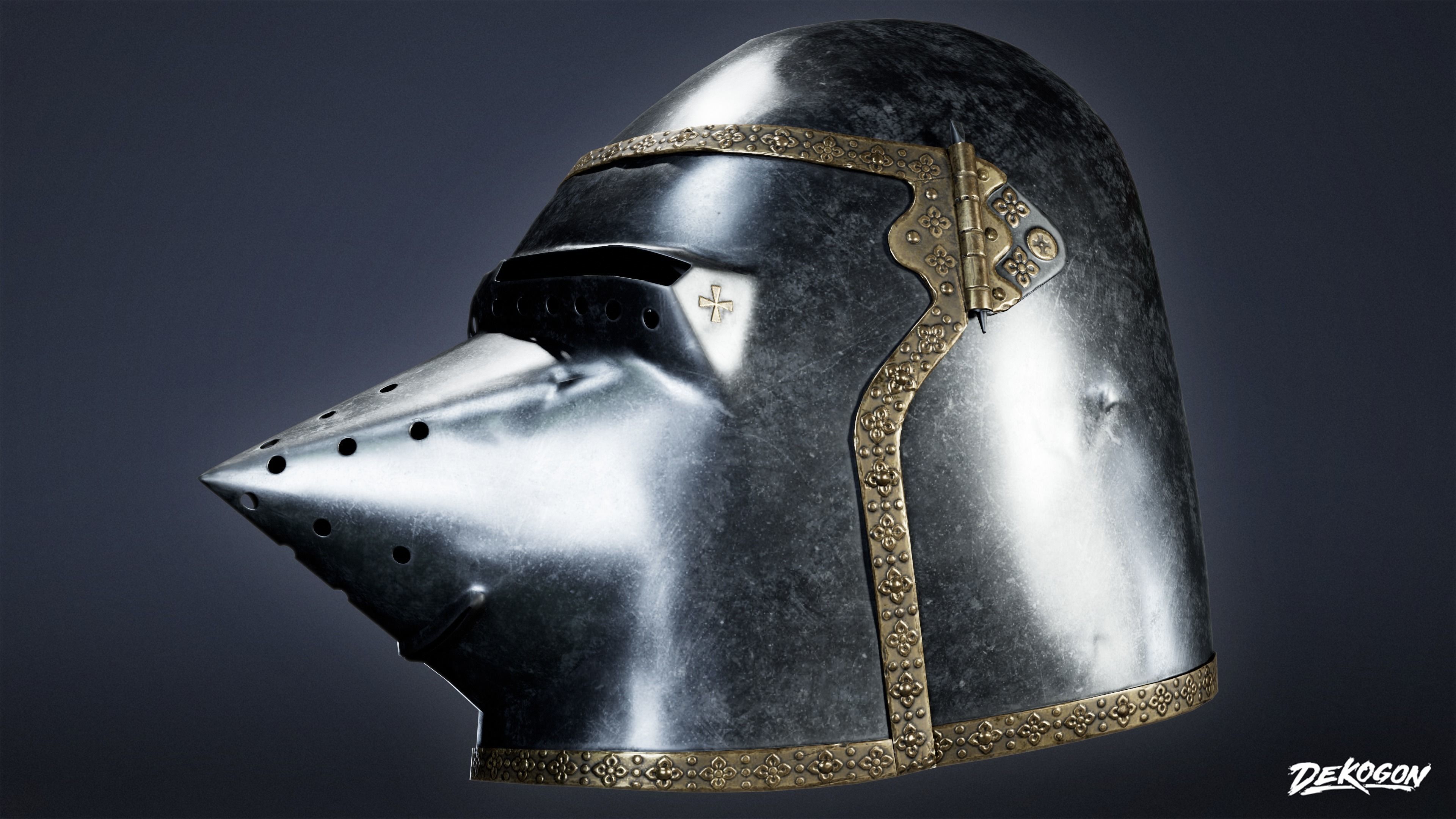 MEDIEVAL - Helmet 03 - LOW POLY Low-poly 3D model_2