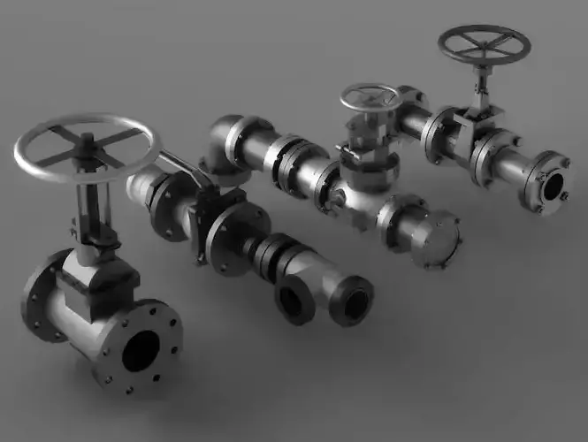 pipe pipes industrial low poly pipeline valve game