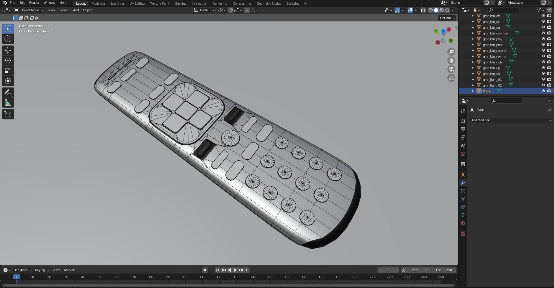 Direct TV Gemini Remote Low-poly 3D model_4