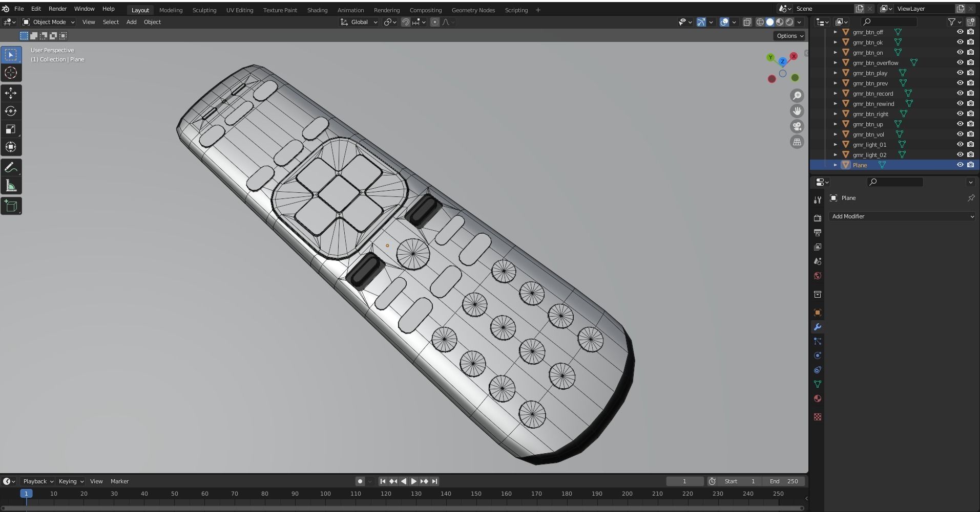 Direct TV Gemini Remote Low-poly 3D model_5