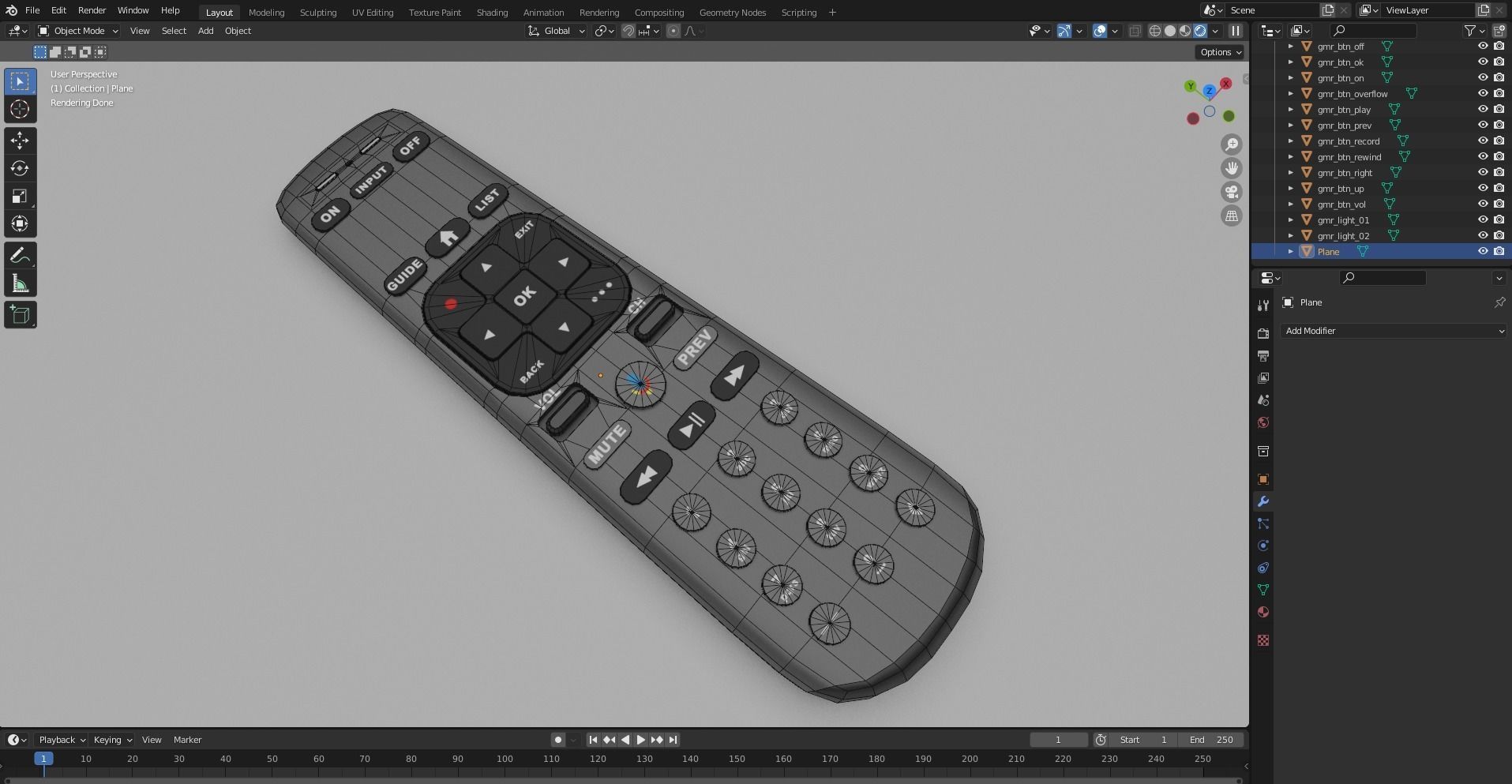 Direct TV Gemini Remote Low-poly 3D model_6