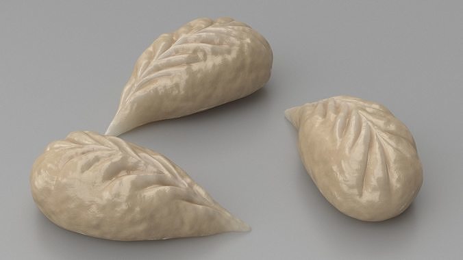 Leaf Shaped Dumpling Cooked 3D model 3