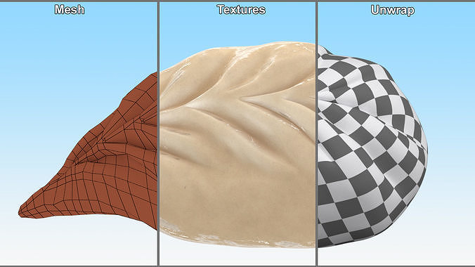 Leaf Shaped Dumpling Cooked 3D model 7