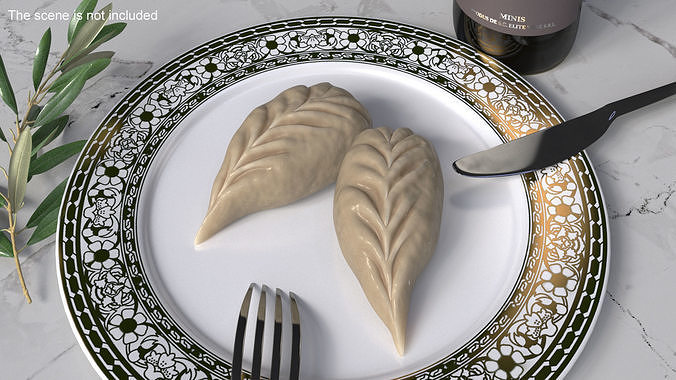 Leaf Shaped Dumpling Cooked 3D model