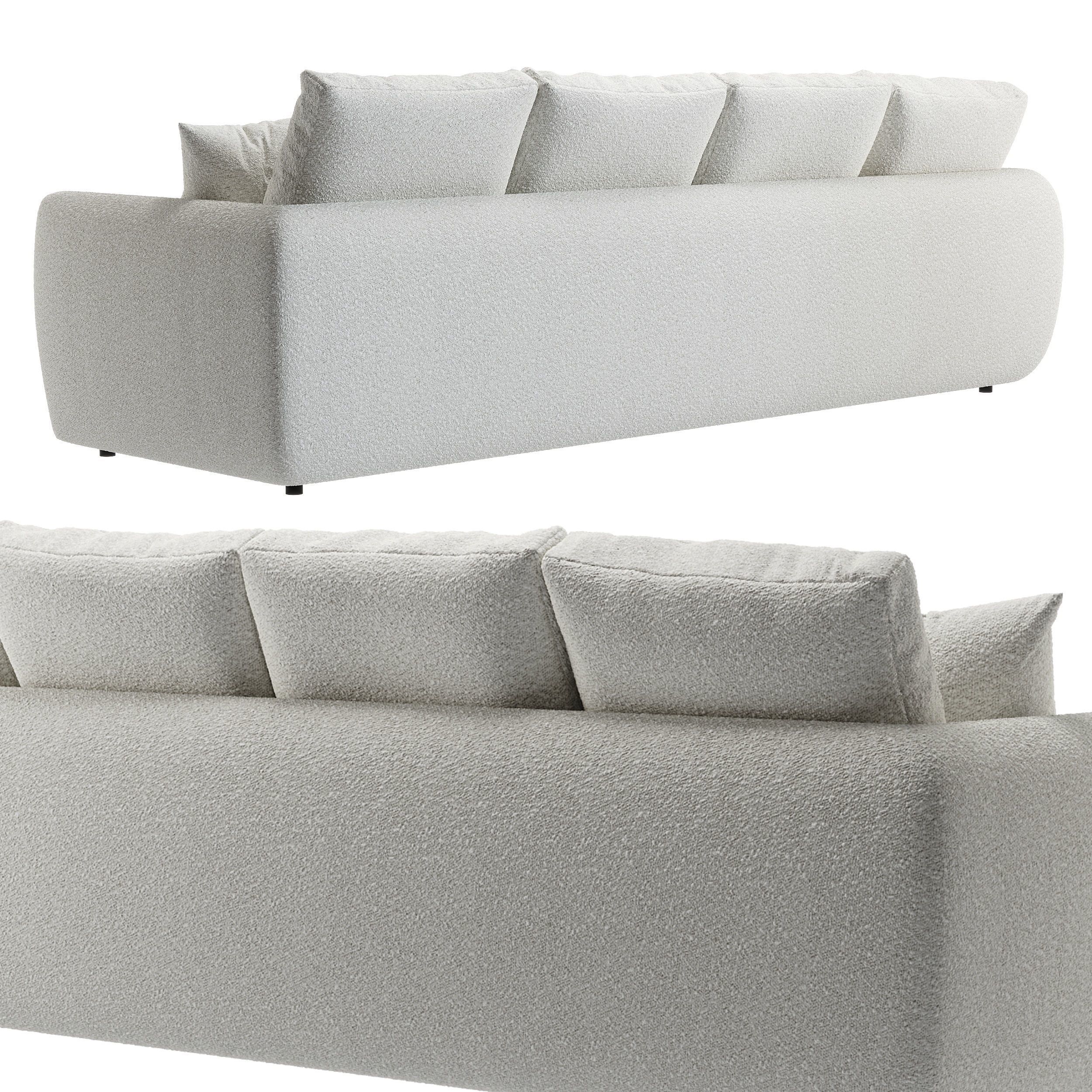 sofa boucle 3D model_1