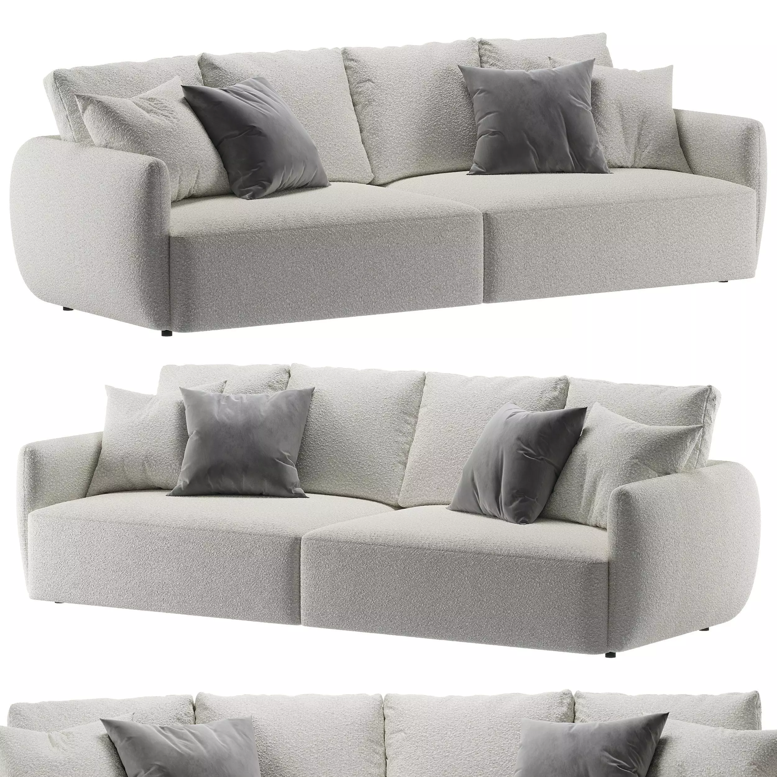 sofa boucle 3D model_0