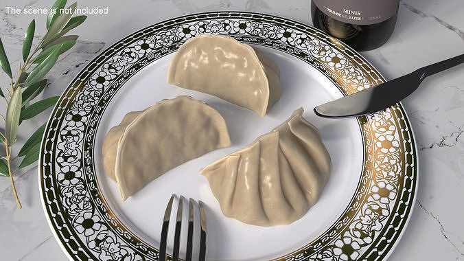 Chinese Dumpling Cooked 3D model 2