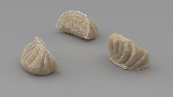 Chinese Dumpling Cooked 3D model 3